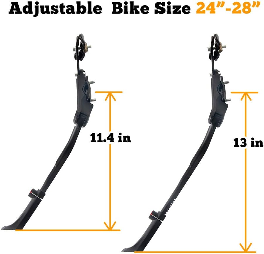 Adjustable Rear Mount Aluminum Alloy Bicycle Kickstand for 24" 26" 700C 27.5" 28" Mountain/City Bike image number 4