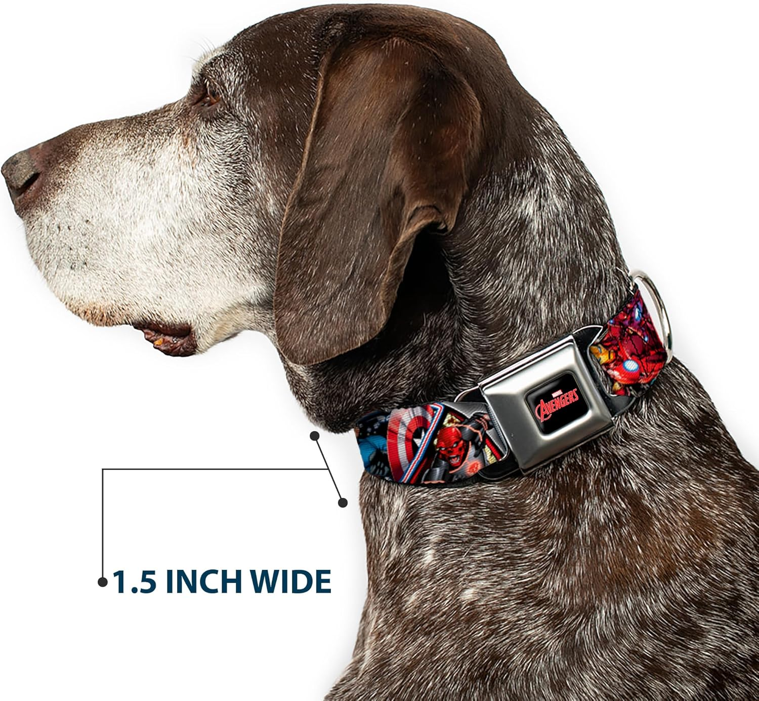 Buckle-Down Seatbelt Buckle Dog Collar - Marvel Avengers Superhero/Villain Poses - 1" Wide - Fits 11-17" Neck - Medium image number 5