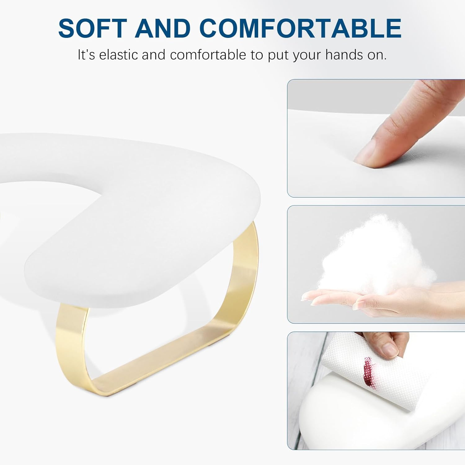 Arm Rest for Nails Tech, U-Shaped Manicure Nail Arm Rest Stand, Nail Armrest for Nail Tech Hand Rests with Stainless Steels Holder image number 2