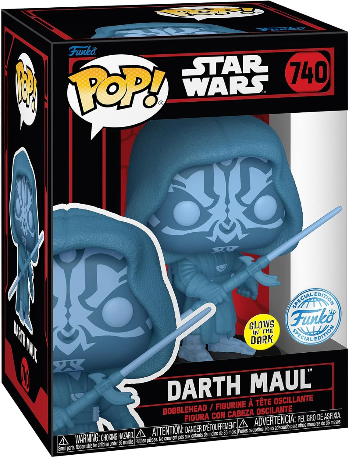 Funko Star Wars Darkside Darth Maul (Hologram) US Exclusive Glow Pop Vinyl Figure image number 4