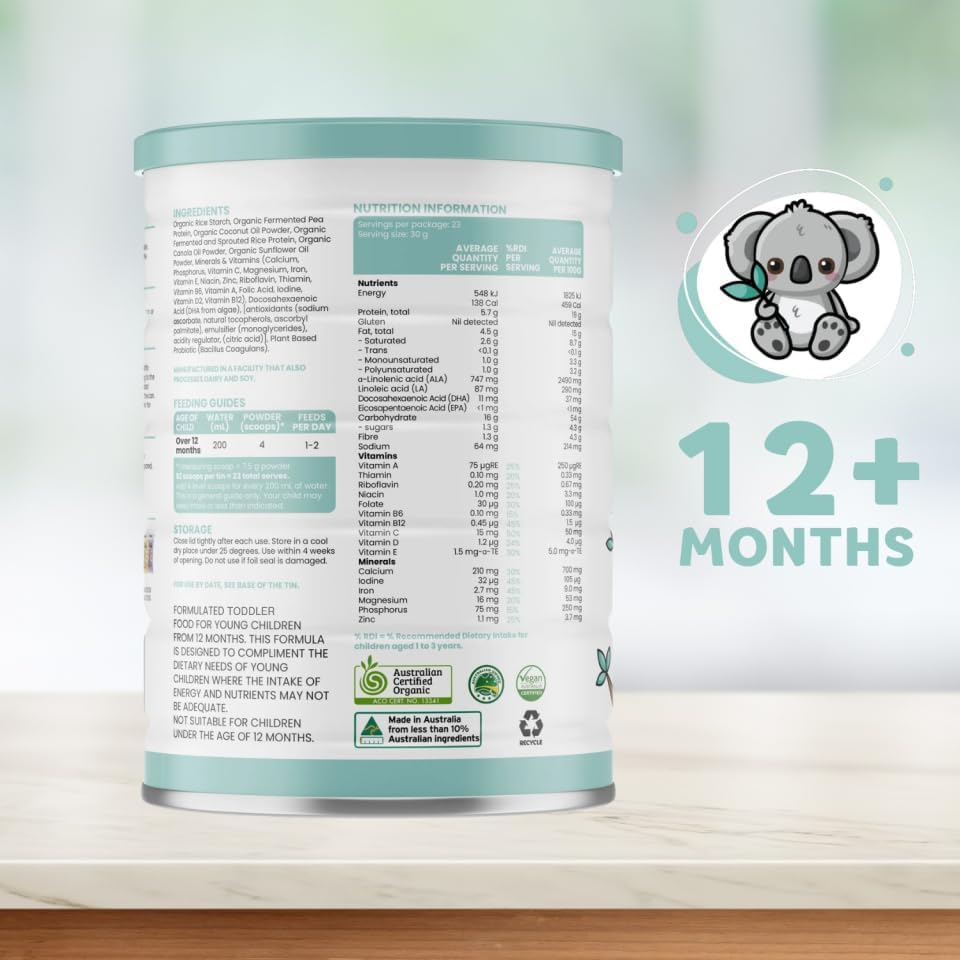 Sprout Organic Plant-Based Powdered Drink, Vegan-Friendly, Dairy-Free, Soy-Free, No Added Sugar, Suitable for 12+ Months, 700G (Tin) image number 4