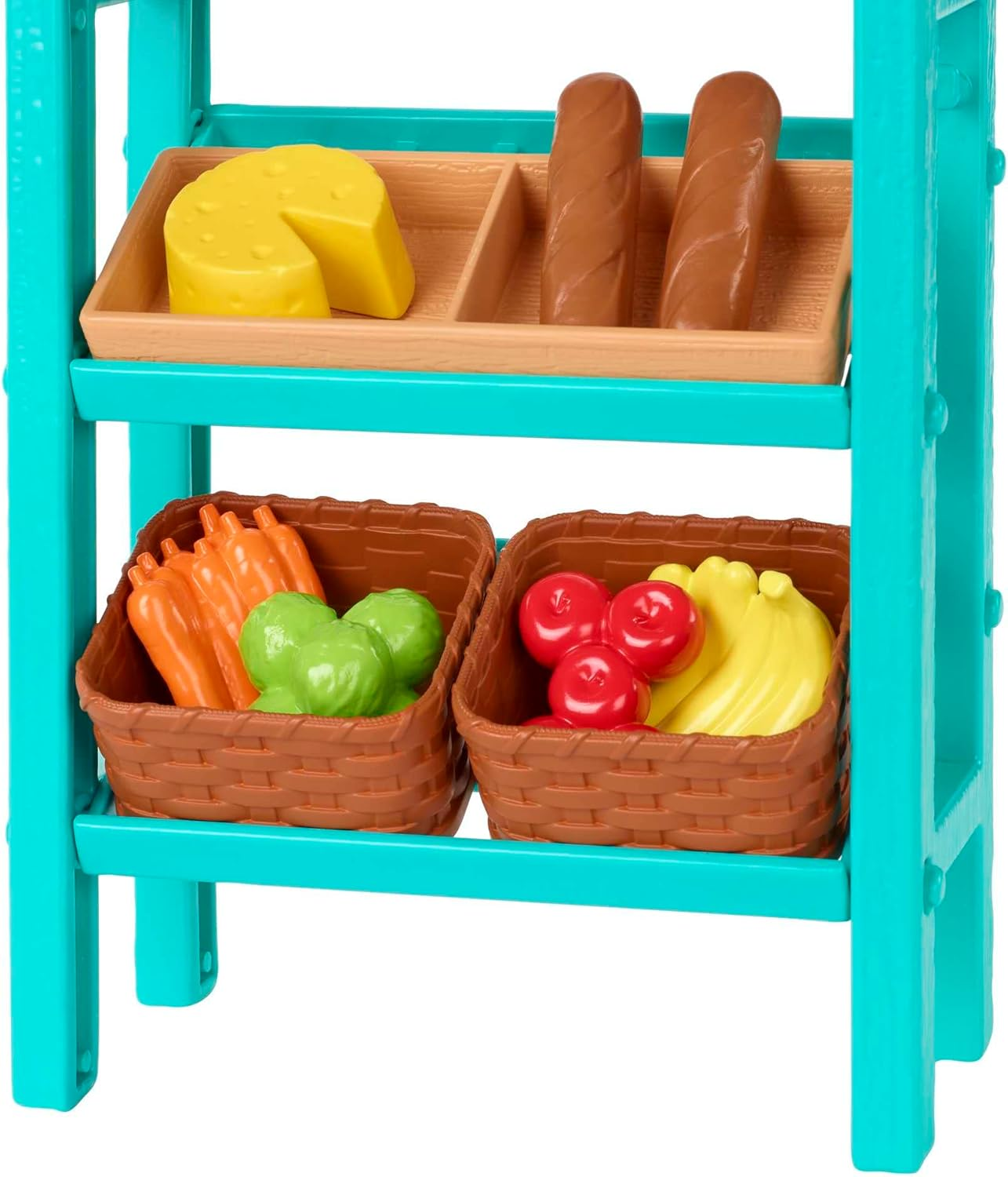 Barbie Farmers Market Playset, Barbie Doll (Blonde), Market Stand, Register, Vegetables, Bread, Cheese & Flowers, Great Gift for Ages 3 Years Old & Up image number 6