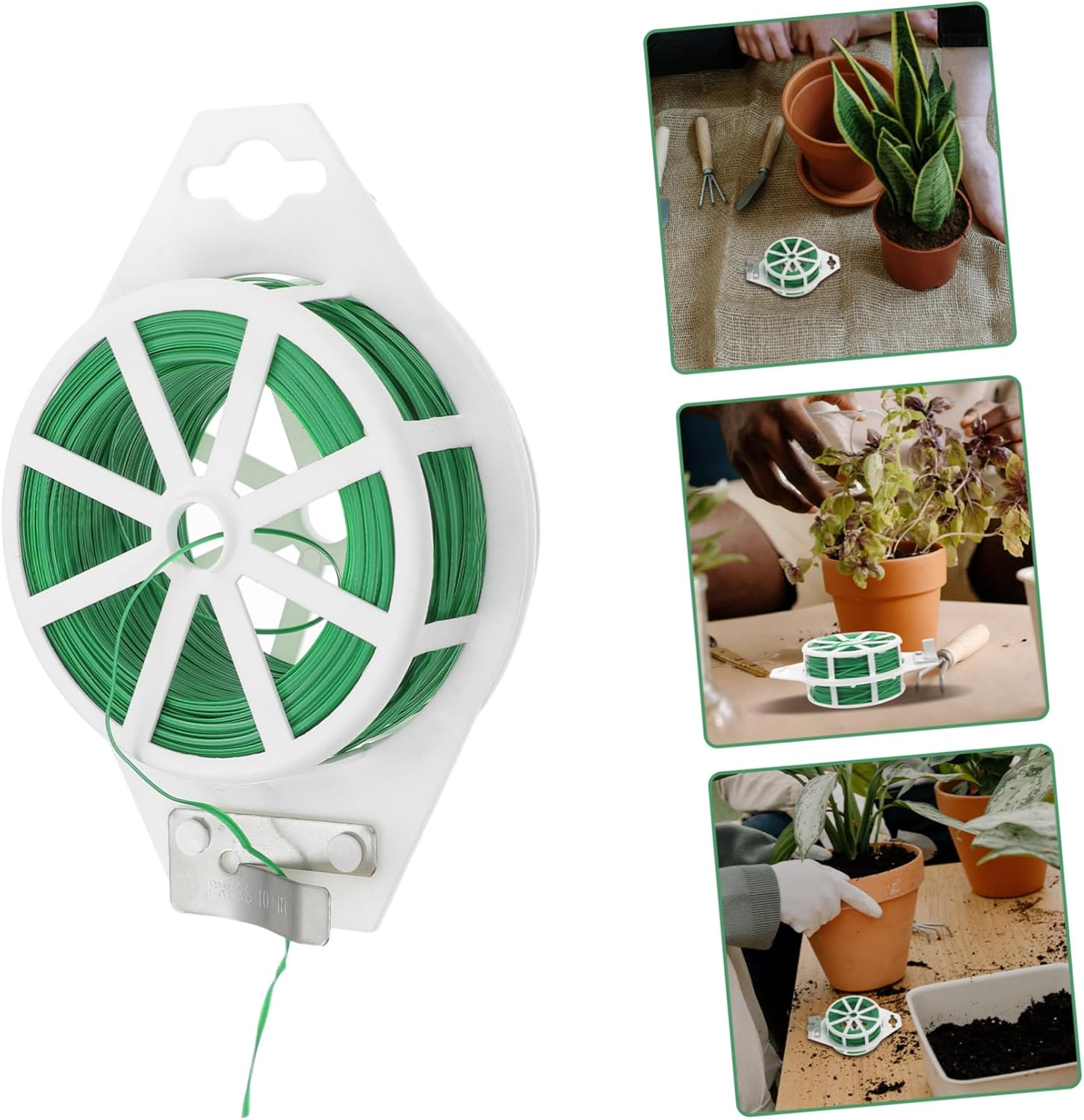 BEBEMOKO Garden Plant Ties of Reusable Twine Straps Cutting Tool Weatherproof Plant Fixing Cables for Gardening image number 2