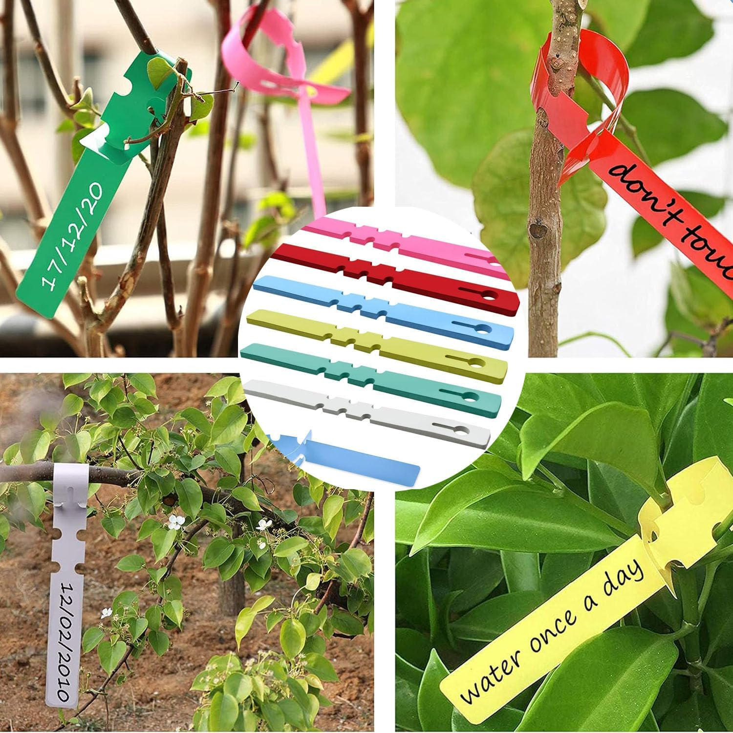 120Pcs 6 Colors Wrap around Adjustable Plant Tree Hanging Tags, Plastic Plant Labels Wrap around Tree Tags Markers, Adjustable Nursery Garden Labels Plant Tags with Large Writing Surface image number 4