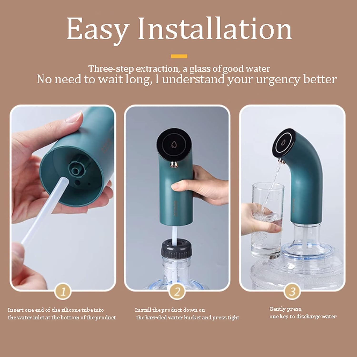 Electric Water Dispenser Electric Water Dispenser Household USB Rechargeable Automatic Drinking Water Pump Portable Water Jug Pump for Home Kitchen Office Electric Drinking Water Pump image number 6