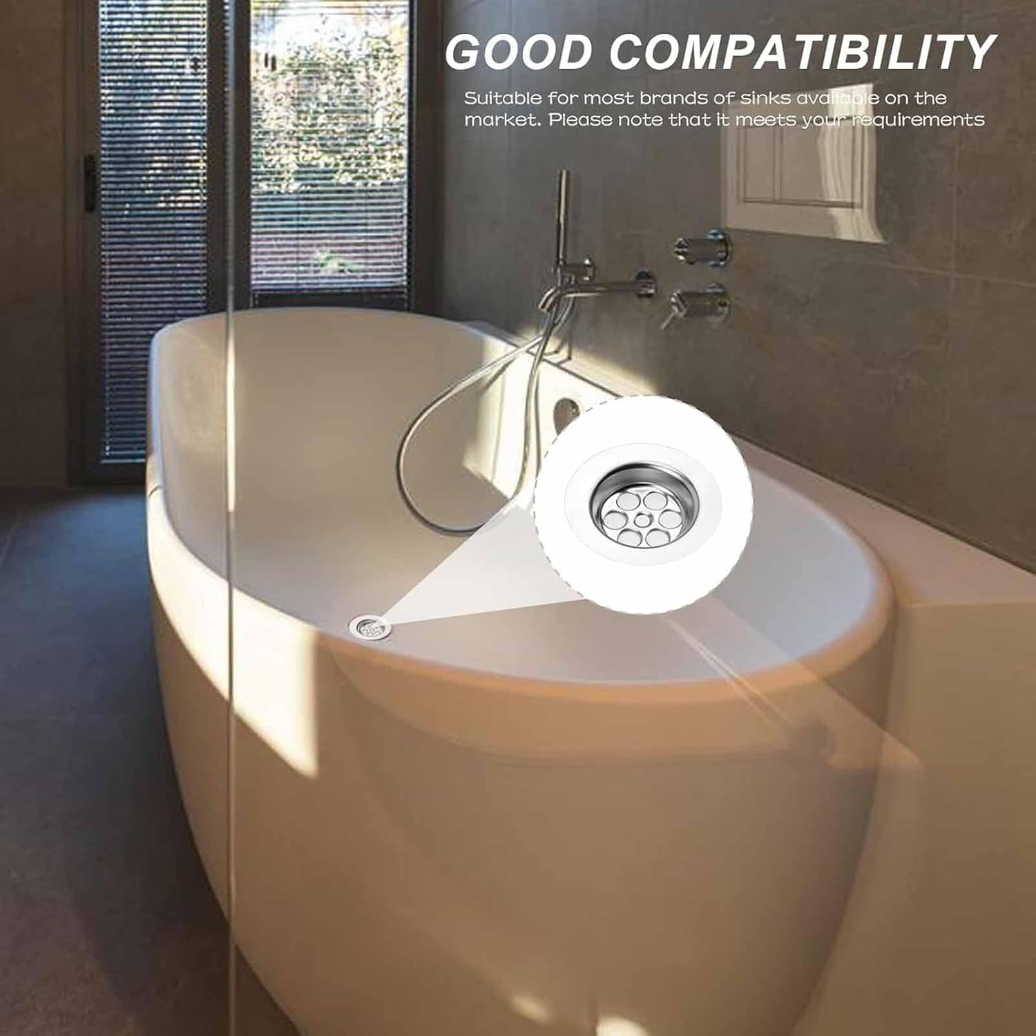 Stainless Steel Bathtub Hole Replacement Parts (With Screws) 2-Pack, 70Mm Universal Bathtub Plug Replacement, Contains 2 Screws, Bathtub/Bathtub Leak-Proof Screw Cap (Includes Screwdriver) image number 3