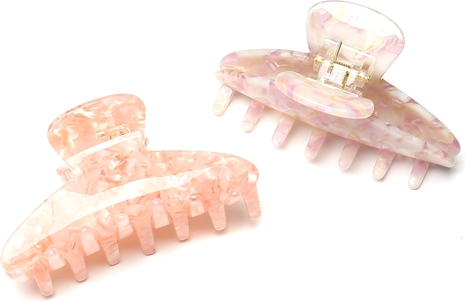 Qingoo Pink Medium Acetate Hair Clip Claws Hair Clip Hair Accessories Elegant Hair Accessory for Medium Thick Medium Hair 1 Piece (8.5 X 4.5 Cm, Pink) - Cream image number 6