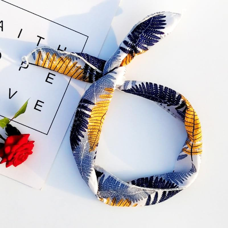 OATIPHO Pack of 9 Metal Wire Bands, Wist Bow Wired Hair Bands, Yoga Head Wraps, Sports, Elegant, Hair Accessories for DIY, Adjustable image number 2