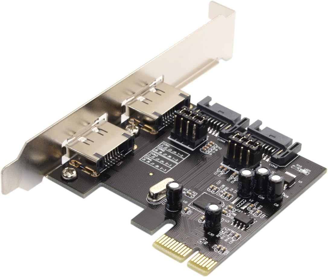 CY PCI-E to 4 Ports SATA 3.0 ESATA PCIE SATA3 6Gbps PCI-E Adapter Expansion Card image number 6