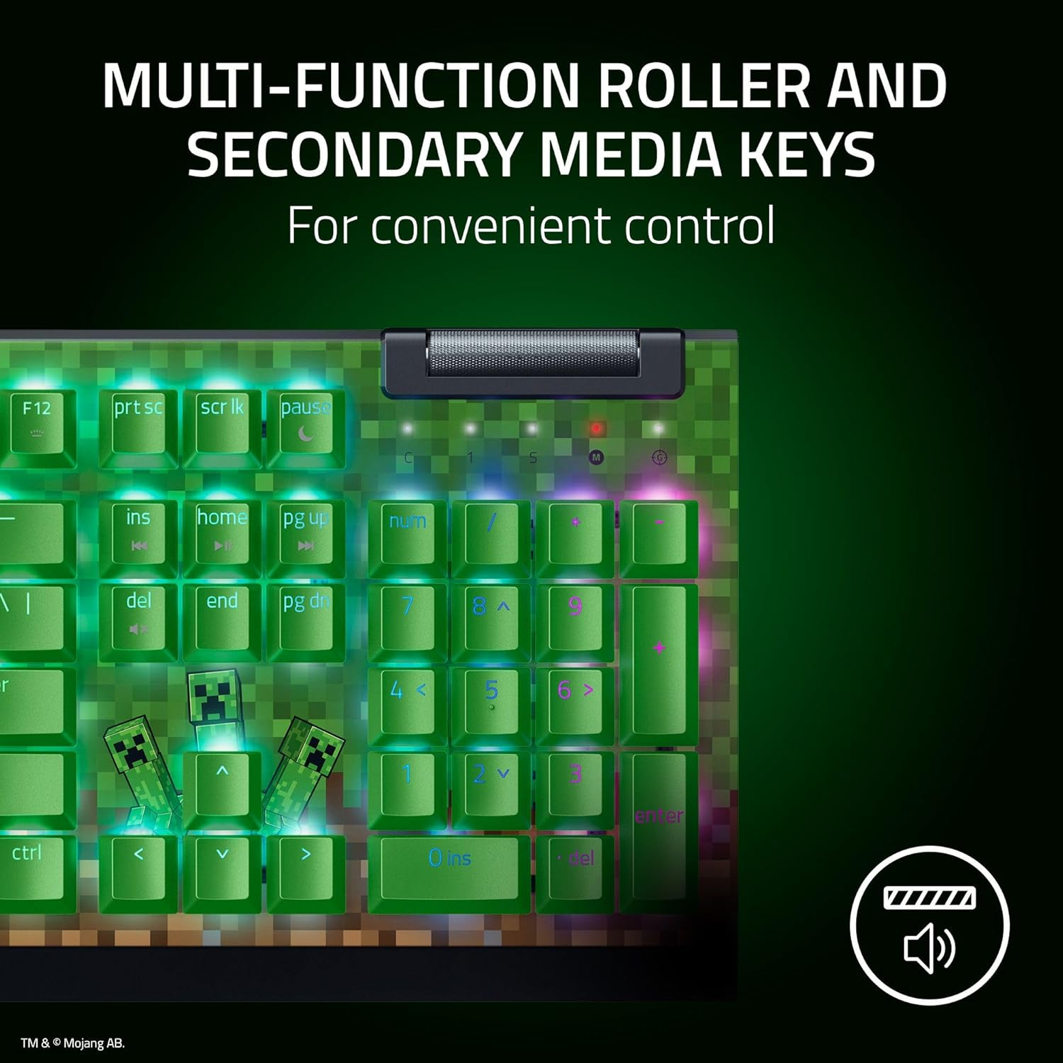 Razer Blackwidow V4 X - Mechanical Gaming Keyboard with Razer Chroma&trade; RGB (Green Switch) - Minecraft Edition image number 2