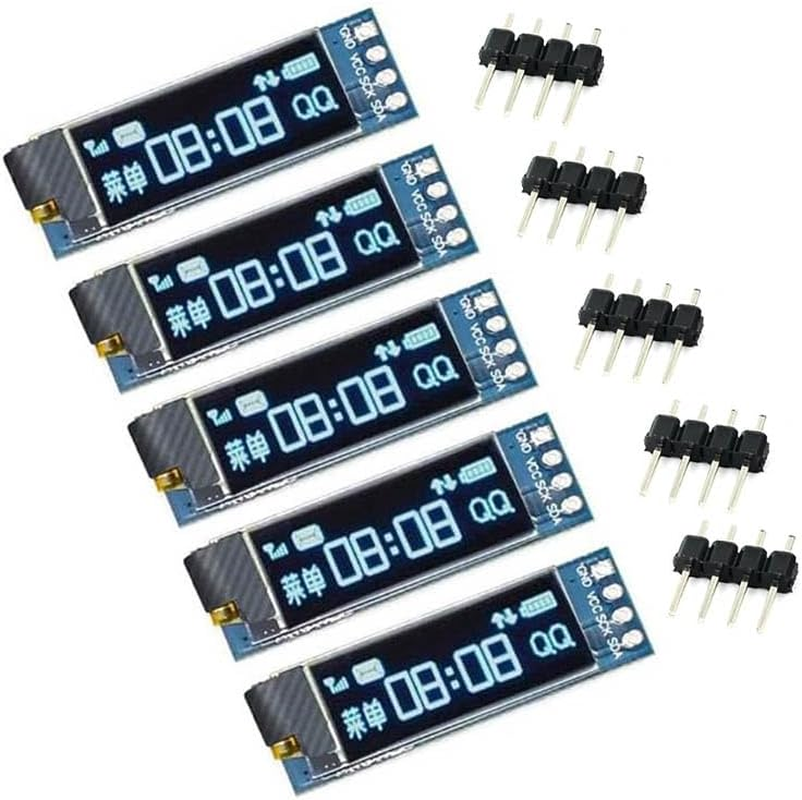 5Pcs 0.91 Inch 128 X 32 IIC I2C OLED LCD Display DIY OLED Module Driver IC DC 3.3 V 5 V (Blue) image number 1