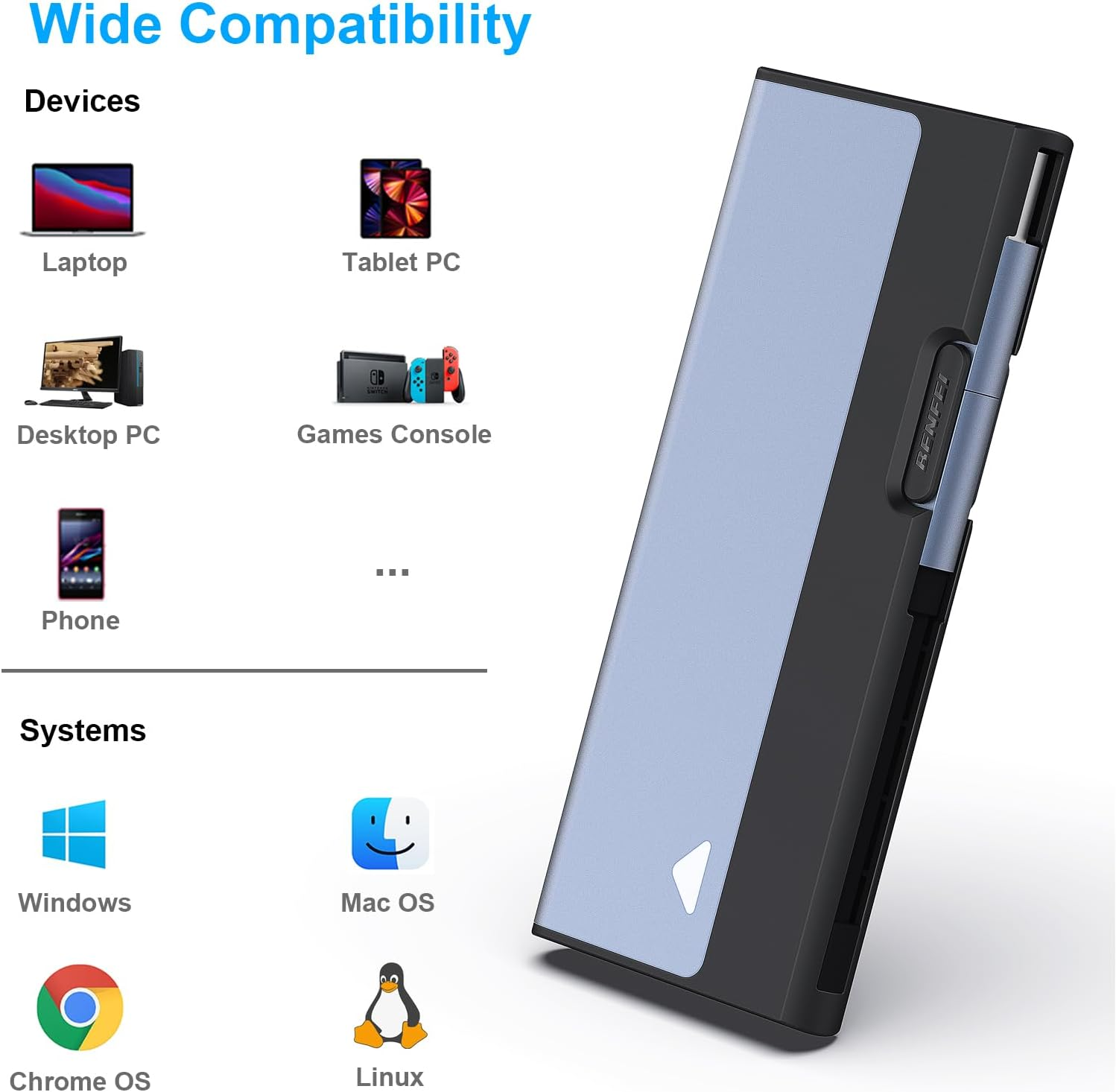 BENFEI M.2 NVME/SATA SSD Enclosure, 10 Gbps USB Type-C/Type-A to PCI-E M-Key/(B+M) Key Solid State Drive Enclosure, Support UASP Trim for 2242/2260/2280 Ssds image number 6