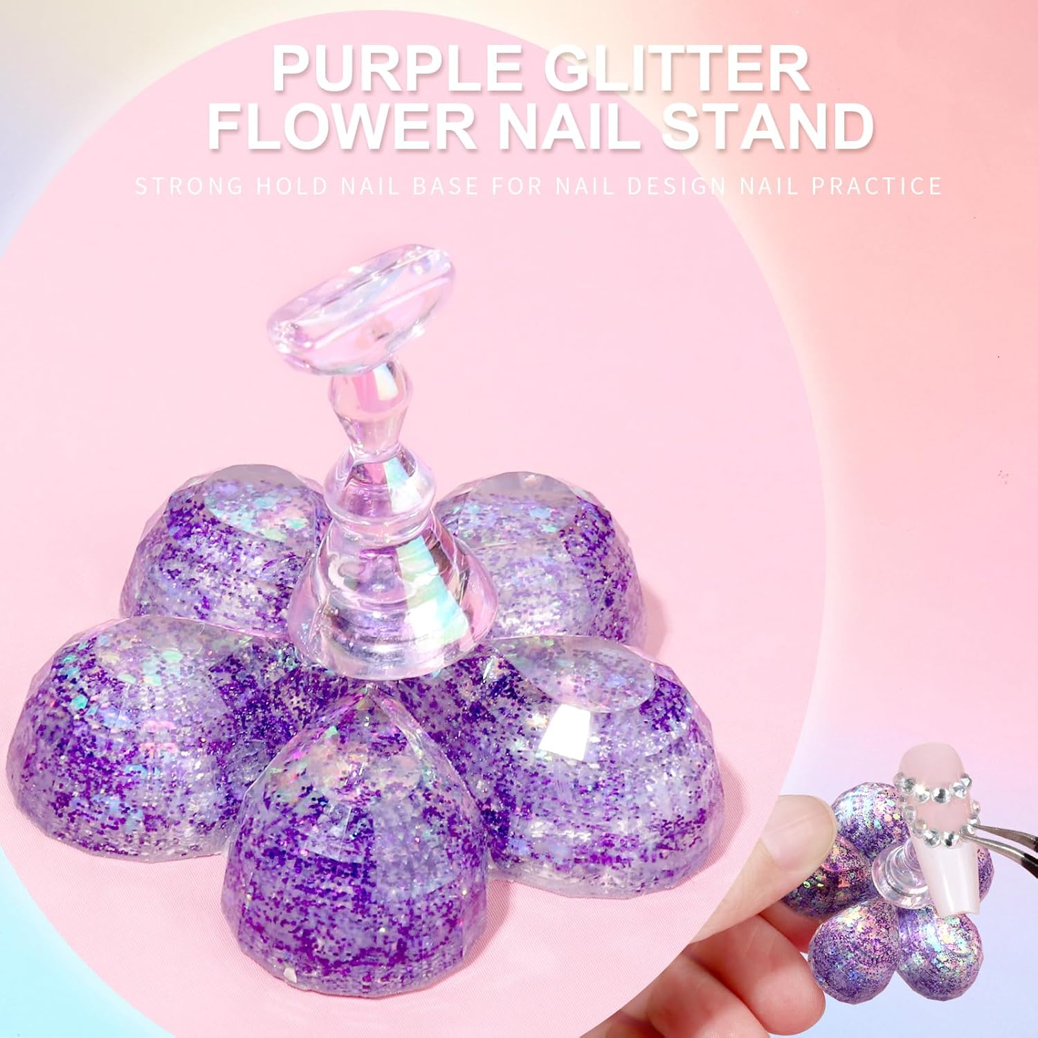 FANDAMEI Nail Stand, 3 Set Nail Art Stand for Press Ons, Nail Holder for Painting Nails, Press on Nail Stand for Practice, Magnetic Acrylic Nail Design Stand for Display with Double-Sided Tape image number 5