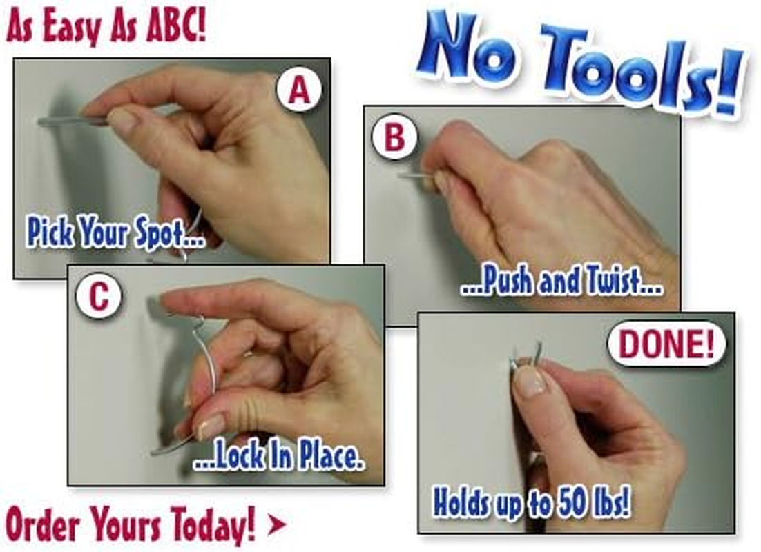 Monkey Hooks Picture Hangers Home and Office Pack, Gorilla Grade Drywall Hooks, Flush Mount Hooks, 30 Pc Set