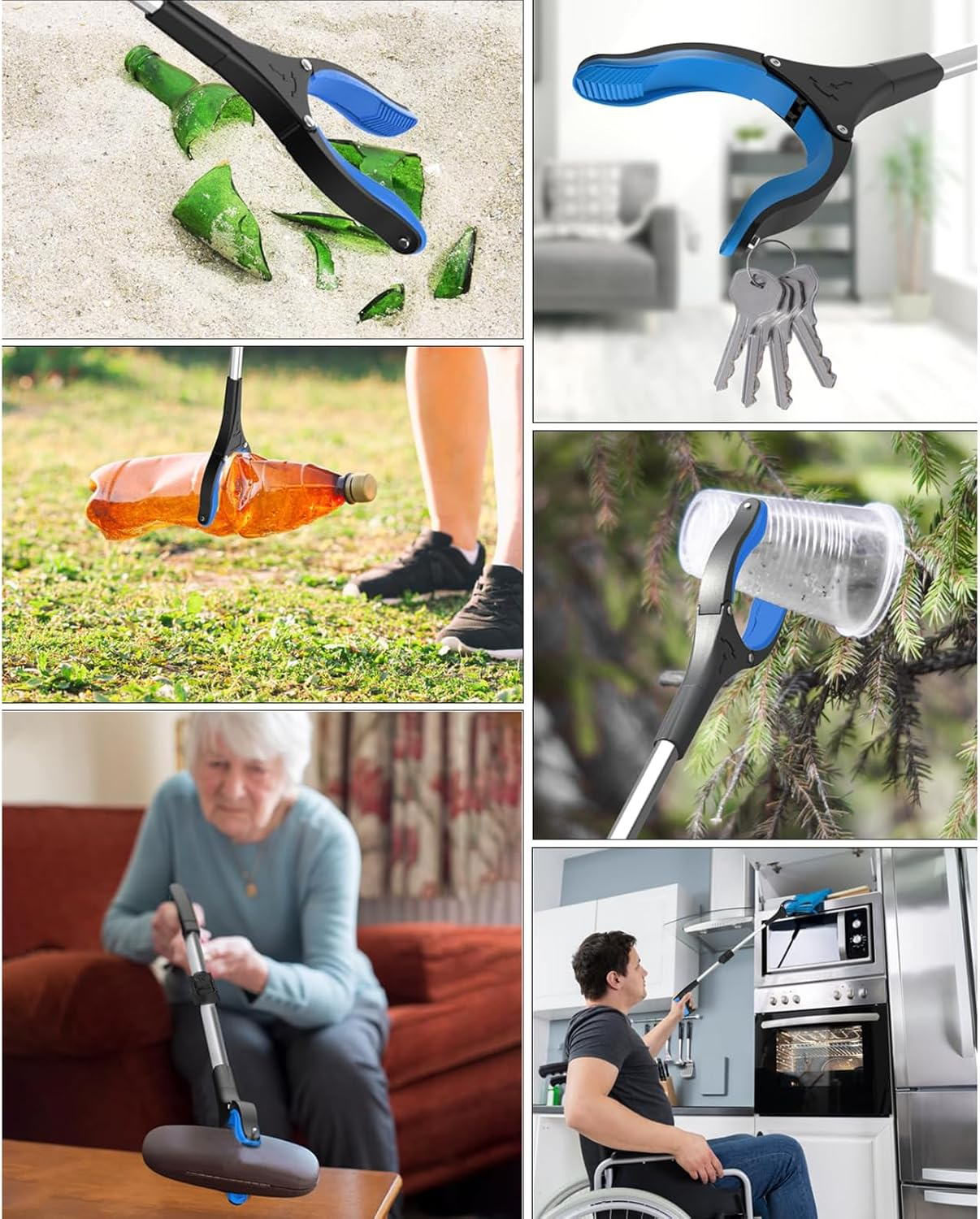 Grabber Reacher Tool 2-Pack ，83Cm Grabber， with 360&deg; Rotating Jaw & Magnet，Grabber Tool for Elderly, Mobility Aid Reaching Assist Tool for Trash Pick Up, Litter Picker, Arm Extension image number 5