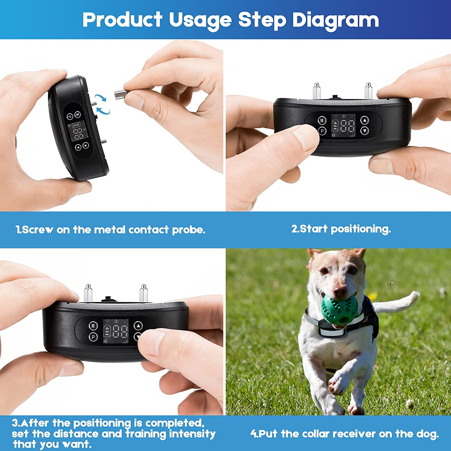 WIEZ GPS Wireless Dog Fence, Electric Dog Fence with GPS, Range 100-3300 Ft, Adjustable Warning Strength, Rechargeable, Pet Containment System, Harmless and Suitable for All Dogs image number 3