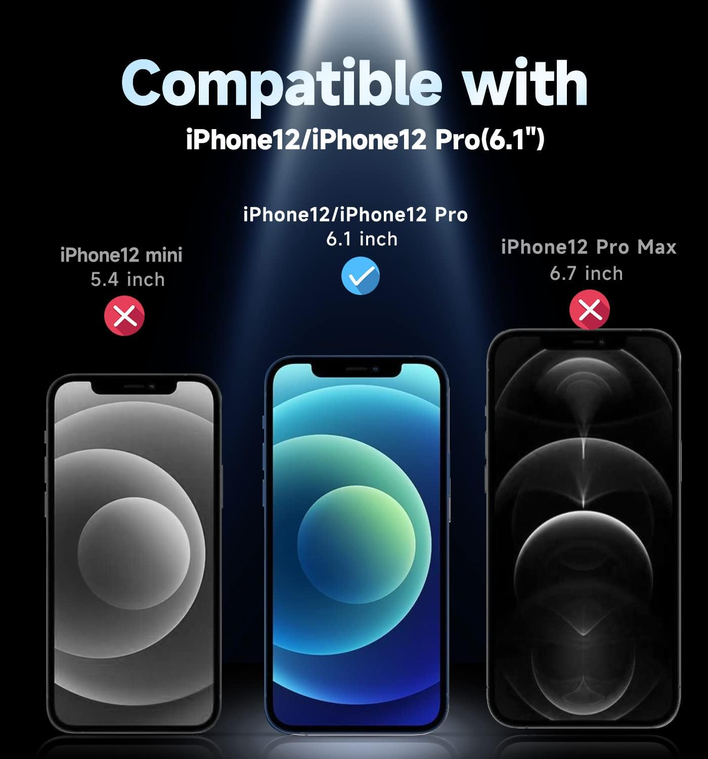 MAGIC JOHN 2 Pack for Iphone 12/12 Pro 6.1 Inch Privacy Glass Screen Protector, Auto Dust-Elimination Installation, Bubble Free, Easy Installation