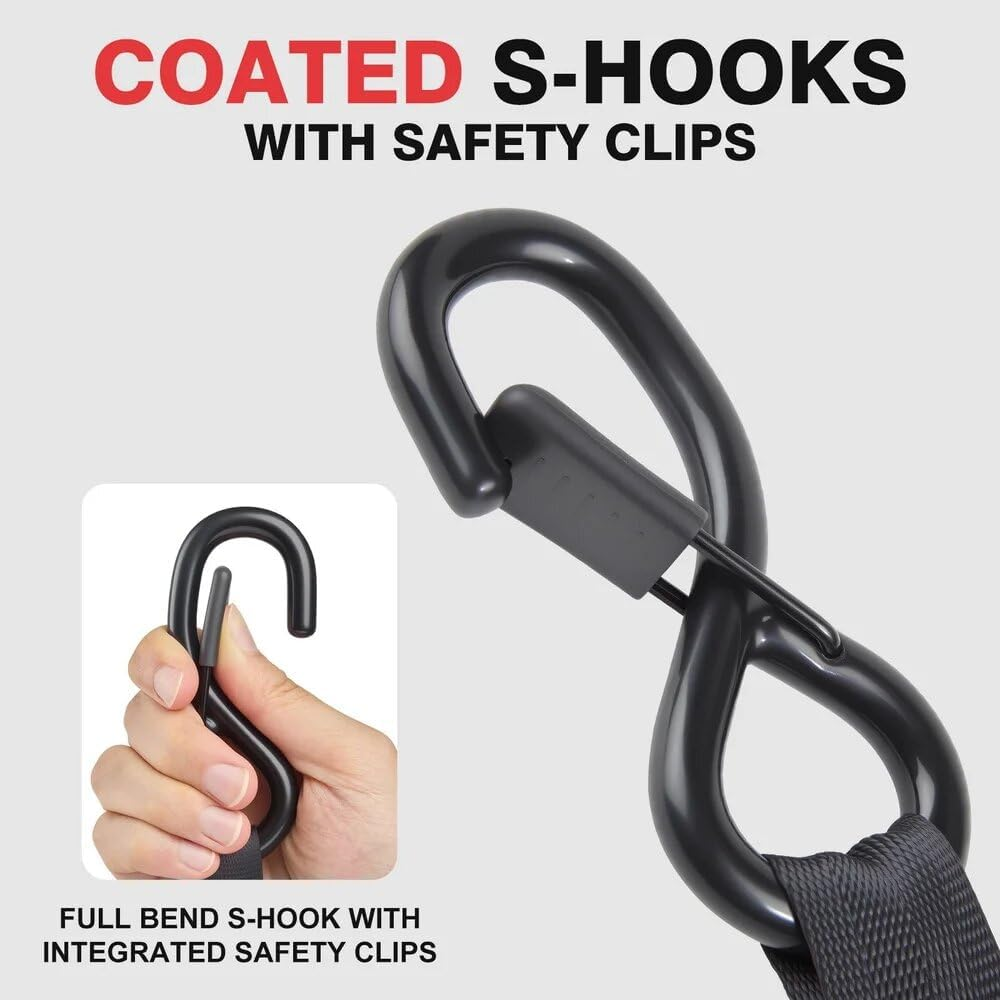 Tiger Australia Retractable Ratchet Straps 25Mm X 3M 800KG Heavy Duty 2-Pack