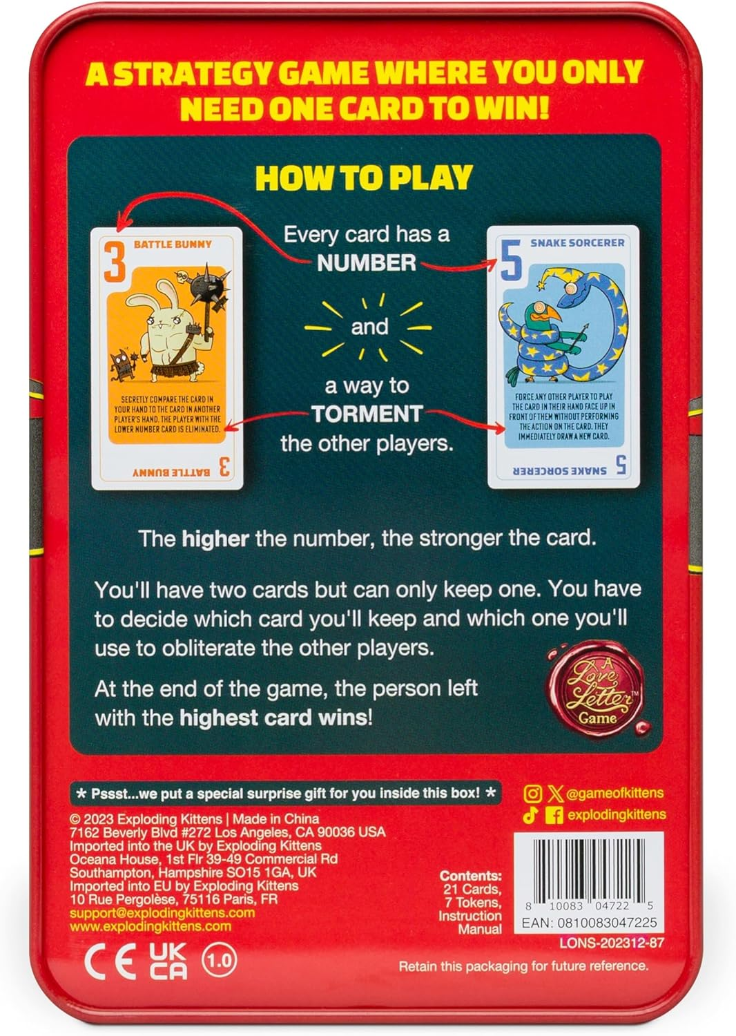 Exploding Kittens | Power Hungry Pets in Collectible Tin | 2-6 Players - Ages 7+ - 15 Mins | Strategic and Simple Card Game - Party Game, Family Game Night, Kid and Adult Card Game image number 2