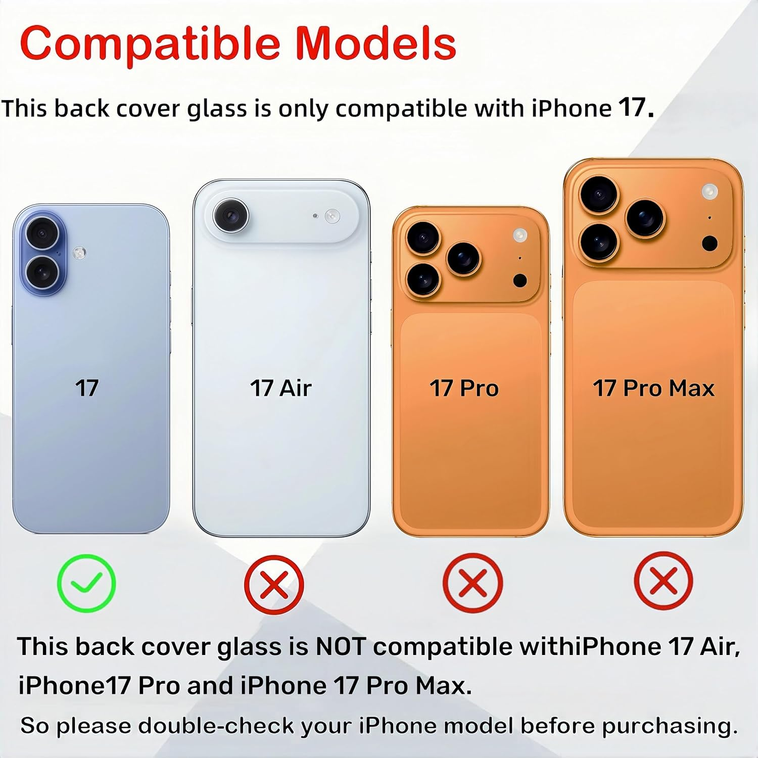 17 Back Glass Replacement for Iphone 17 Rear Back Cover Glass with Frame Magesafe Waterproof Professional Repair Tool Kit (Lavender)