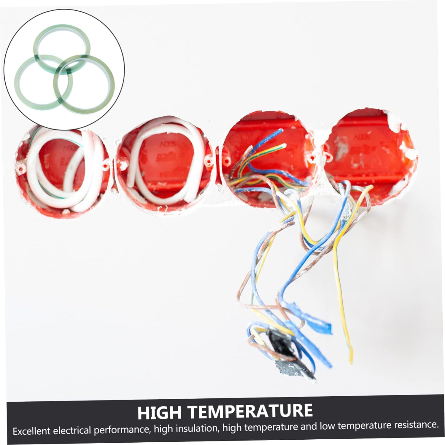 6Pcs High Temperature Adhesive Tape Insulated Masking Tape for Spray Paint Silicone Protective Film Thickness Multi image number 5