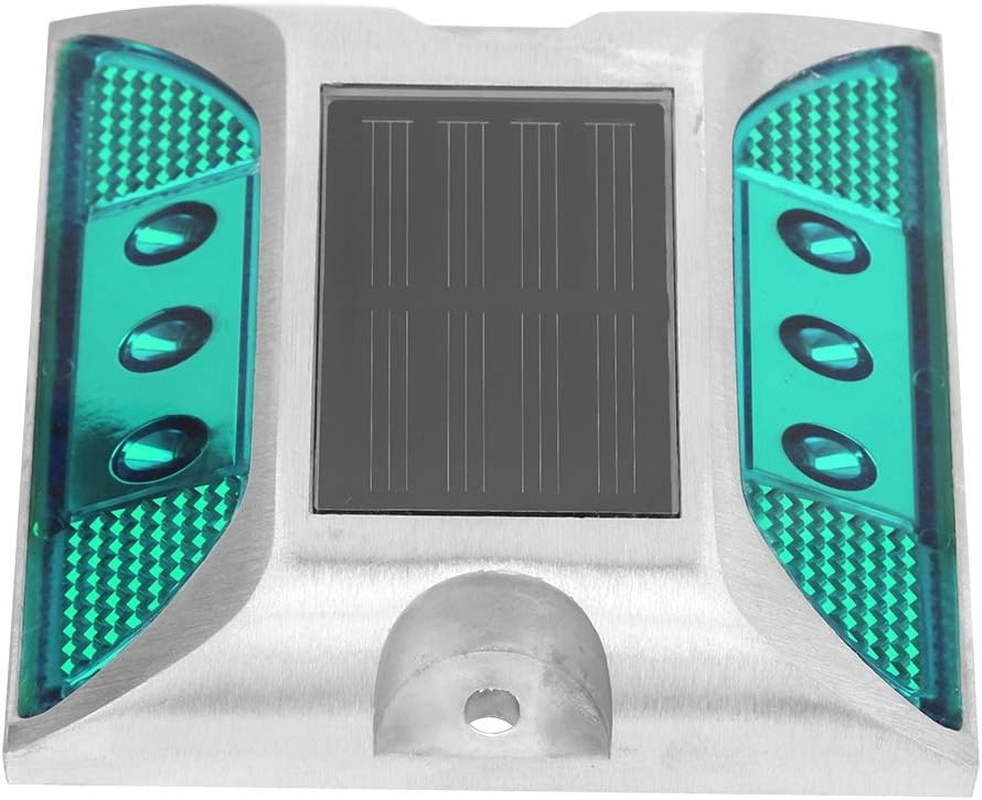 Solar Driveway Lights, Solar Powered Ground Marker Lights, Solar Deck Lights, Waterproof Outdoor Driveway Road Highway Spike Lamp, Outdoor Driveway Road Stud Lamp (Green)