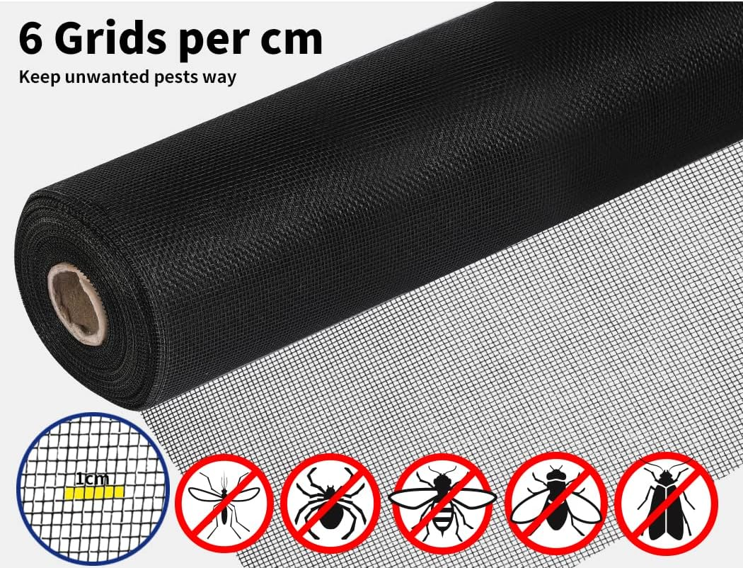 Traderight Insect Screen Flyscreen Roll Fiberglass Mesh Fly Screens Doors Window Net Fiberglass 1.5M X 30M image number 5