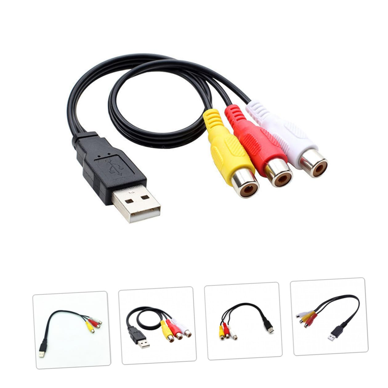 OHPHCALL USB to Audio Cable Copper Connector Set-Top Box Accessory for Home Theater Tv Av Adapter Cord image number 5