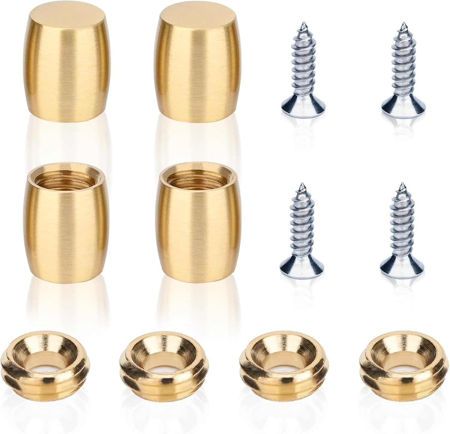 Brass Cutting Board Feet, Chopping Board Feet Set with Silicone Nonslip Pads, Stainless Steel Screws and Brass Washers - Suitable for Kitchen Utensils and All Kinds of Furniture（Drum Shape 4PCS） image number 2