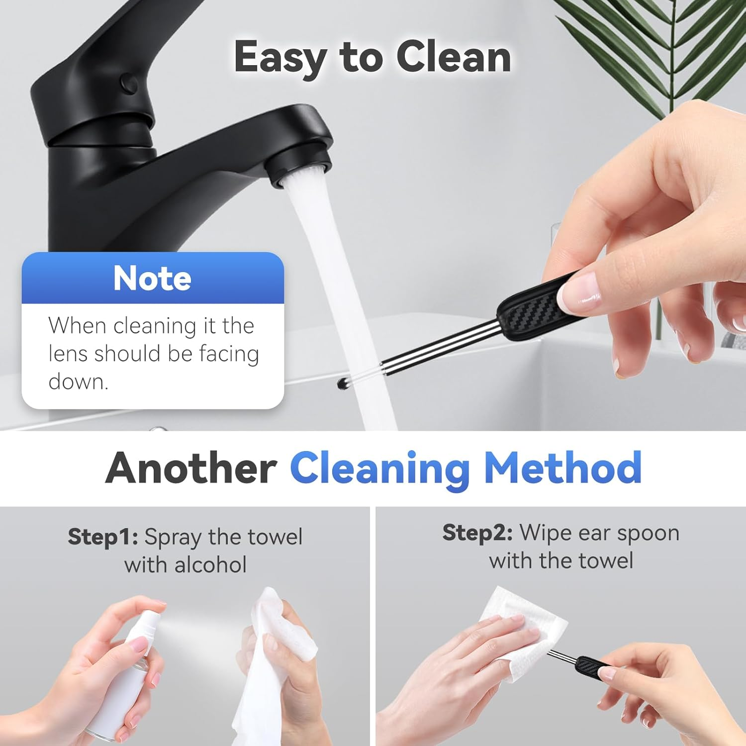 Ear Cleaner, Earwax Removal - Ear Wax Removal Tool with 8 Pcs Ear Set - Ear Cleaner with Camera and Light, 1080P - FSA HSA Eligible -Earwax Removal, Ear Wax Cleaner with 6 Ear Spoon - Ear Camera for Iphone Ios & Android (Black) image number 1