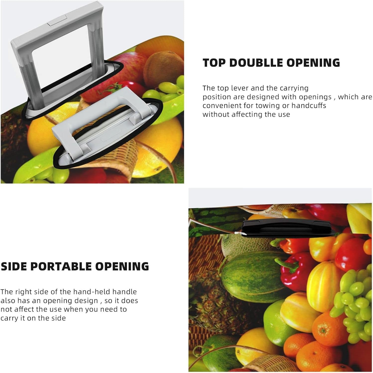 Variety Fresh Vegetables Fruits Luggage Cover Anti-Scratch Suitcase Protector Fits 18-32 Inch Luggage