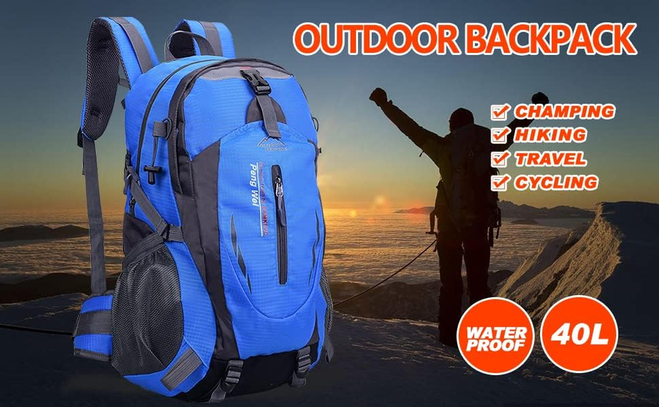 Hiking Backpack 40L Large Waterproof Hiking Camping Bag Travel Backpack Outdoor Luggage Rucksack