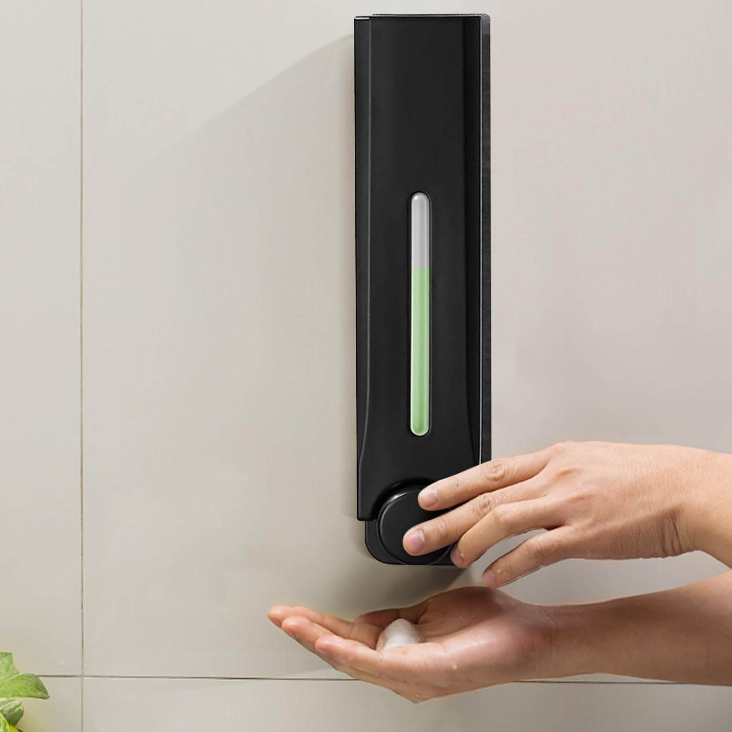 Wall Mounted Soap Dispenser, 500Ml Capacity Shower Shampoo Dispenser, Single Head Modern Multifunctional ABS Housing Lotion Holder for Bathroom, Commercial (Black) image number 4