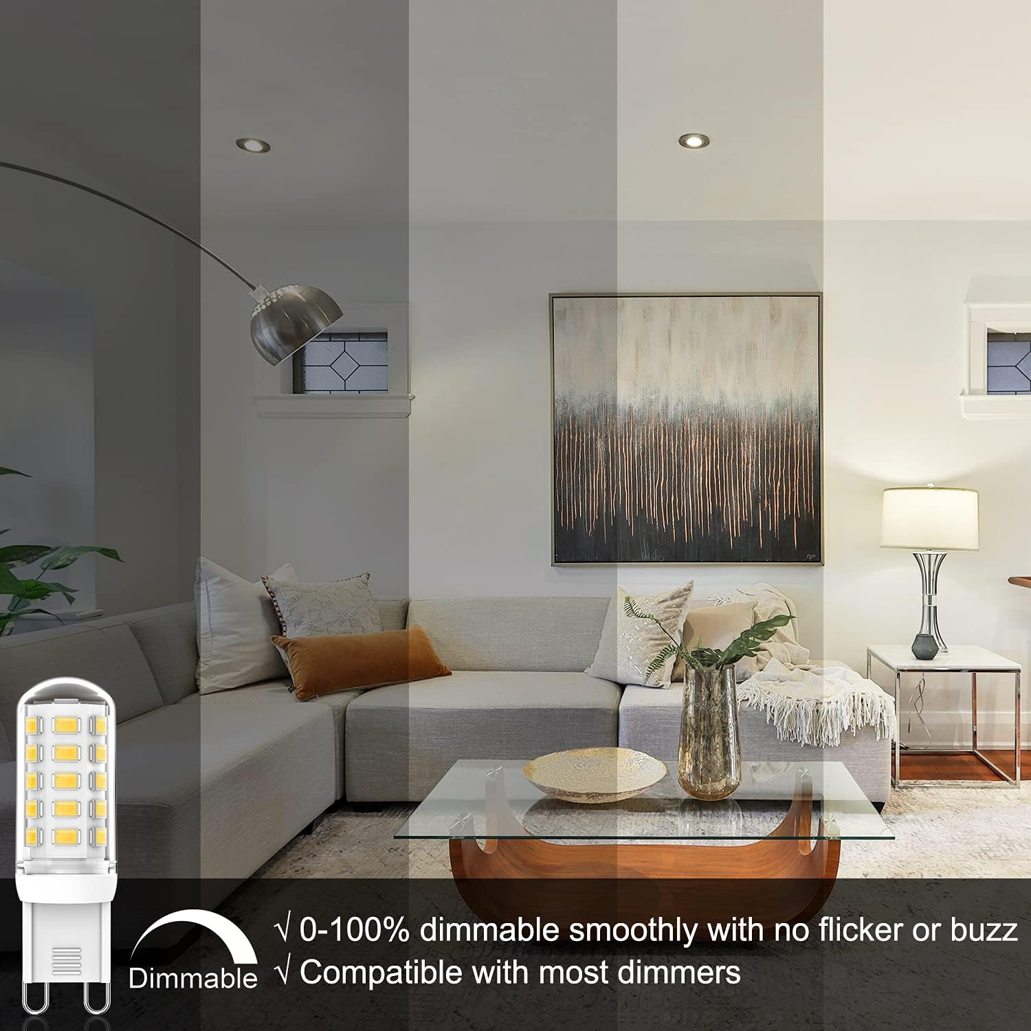 G9 LED Dimmable Neutral White 4000K, 3W LED G9 Lamp Replacement 25W 28W 33W 40W Halogen Bulb, No Flickering G9 LED Bulb, 320LM, AC 220-240V, 360 Degree Beam Angle G9 Socket Bulb, Pack of 10 image number 5