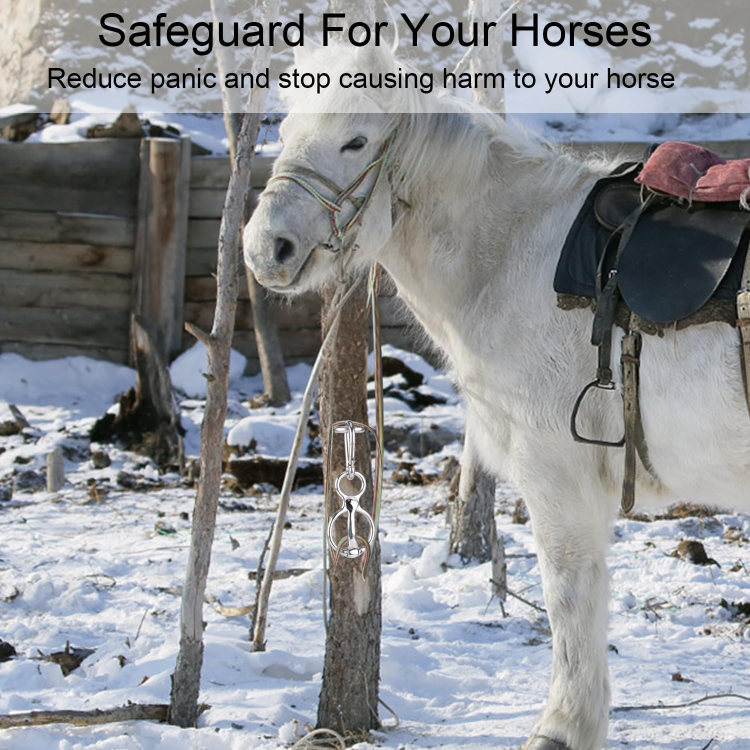 3Pcs Heavy Duty Horse Tie Ring, Durable Stainless Steel Tie Ring for Horses with Eye Bolt Horse Tie Post Quick Release Safety Horse Accessories