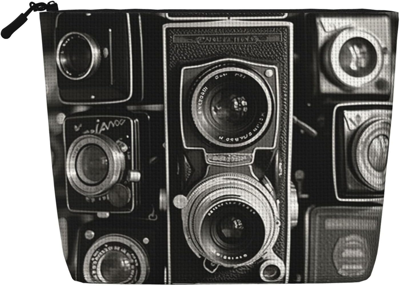 GDSHJKLW Linen Makeup Bag for Women, Waterproof Travel Cosmetic Organizer Lightweight Zipper Travel Toiletry Bag Organizer Vintage Camera Makeup Brushes Storage Bag image number 2