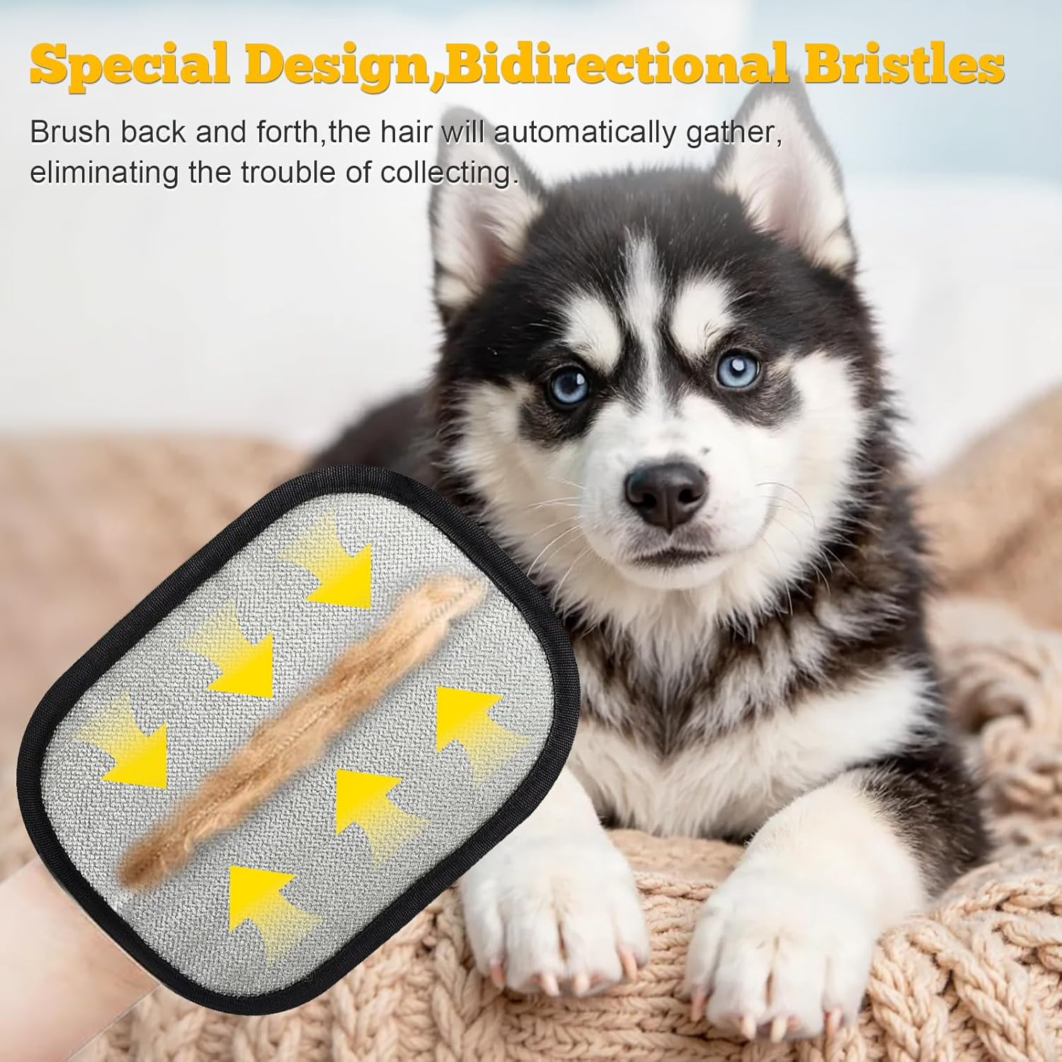 Pet Hair Removal Gloves(1Pcs), Static Removal Gloves, Washable and Reusable Double-Sided Design Hair Remover, Suitable for Carpets, Sofas, Beds, Wardrobes, Etc. image number 6