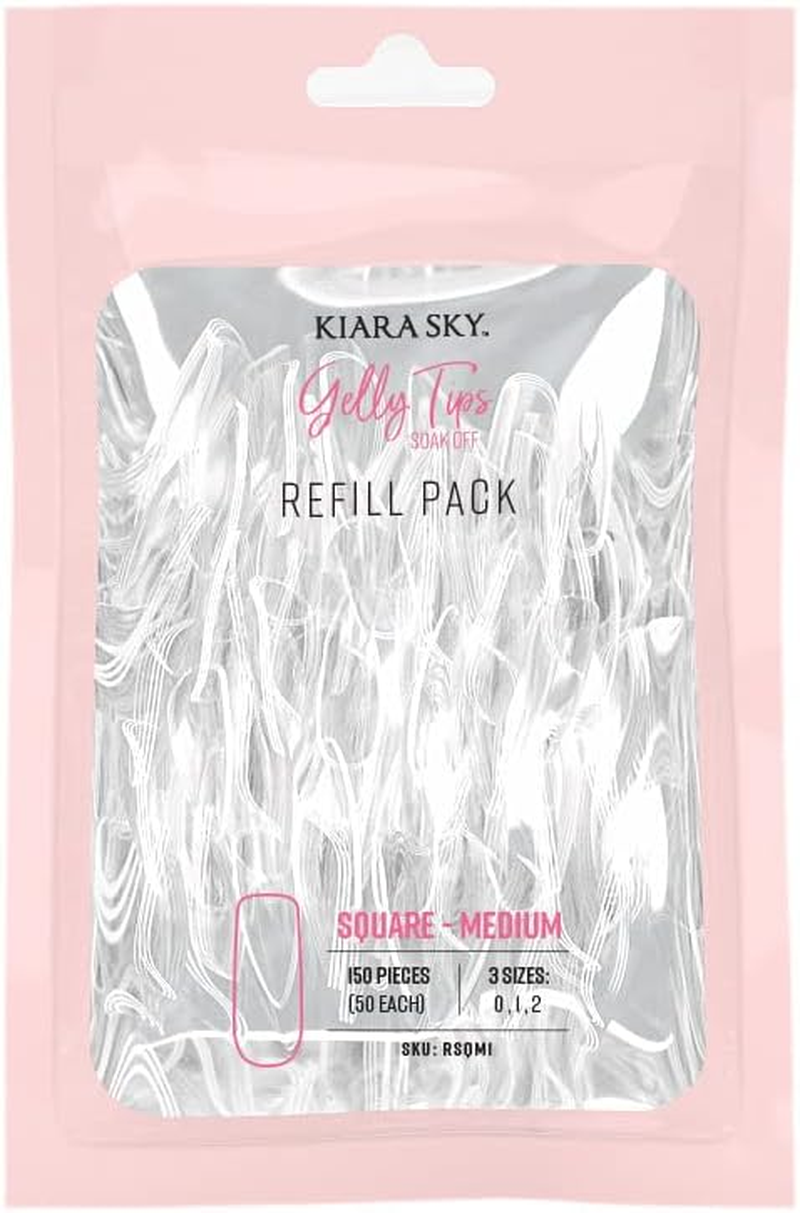 Kiara Sky Gelly Tip Soak off Nails Refill Packs - Square Shape (Medium Length) (Sizes 6, 7, 8, 9) image number 4