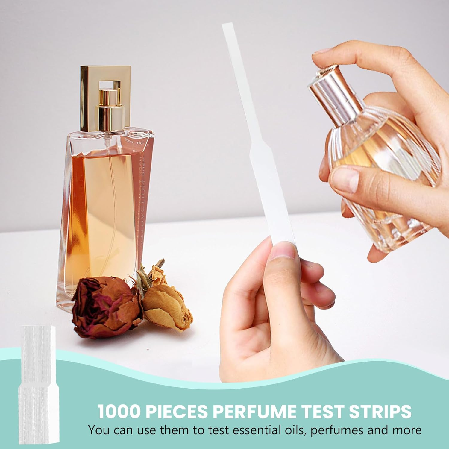 Perfume Test Strips, Fragrance Smelling Strips - Premium White Perfume Paper Strips & Perfume Blotter Cards, Disposable Aromatherapy Scent Tester Strips for Essential Oils (200)