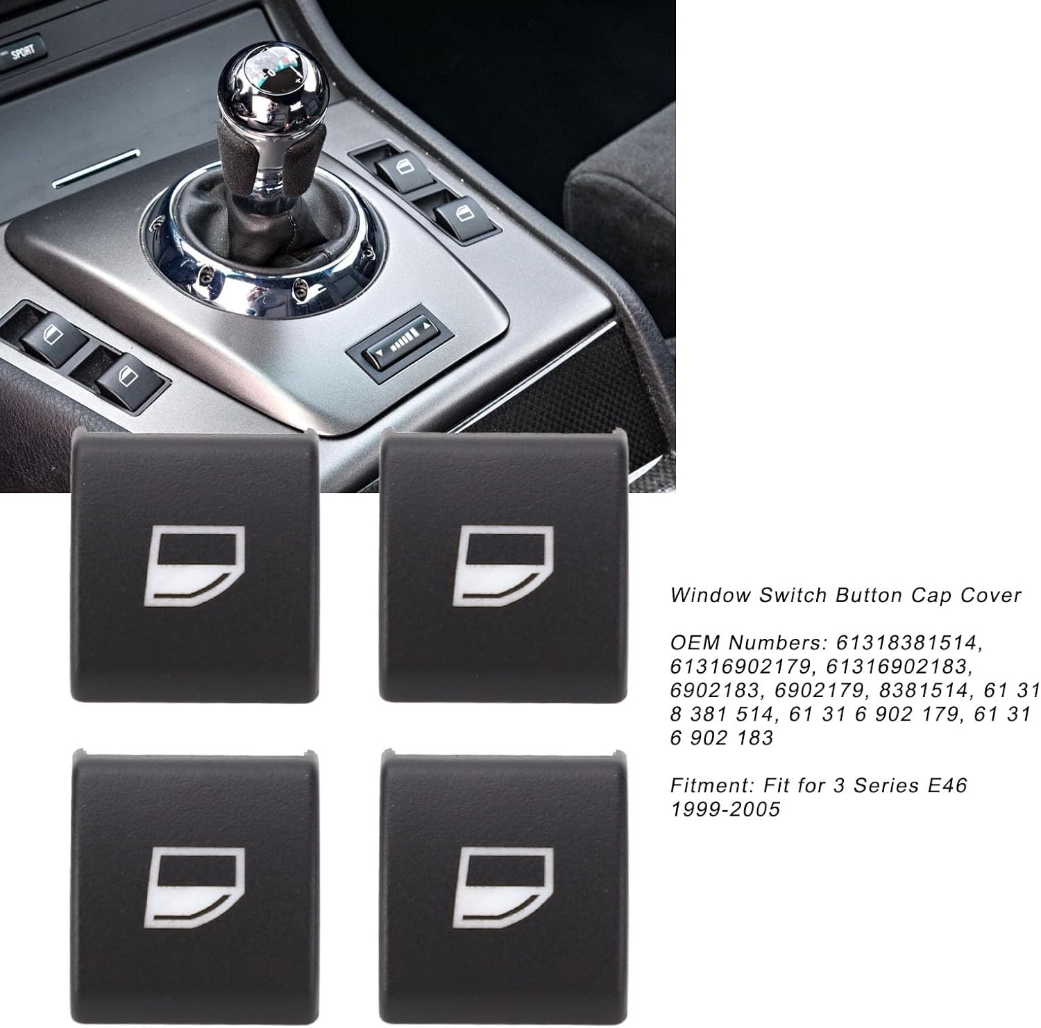 Fafeicy Car Window Control Switch 61318381514 Comfortable Touch for 3 Series E46 1999-2005 image number 6