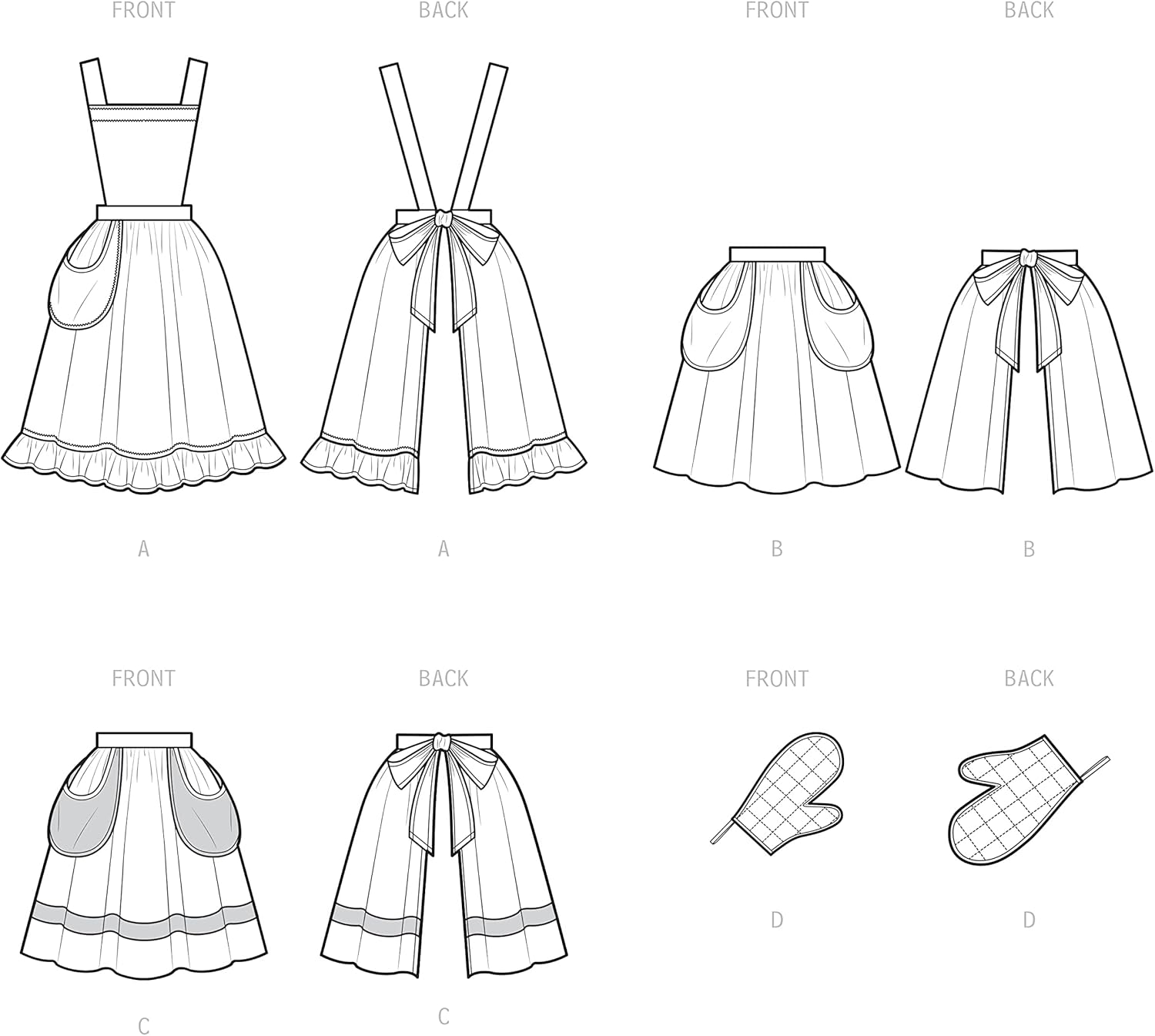 Simplicity S9496 Sewing Pattern Misses' Vintage Apron, Size One Size Only image number 4