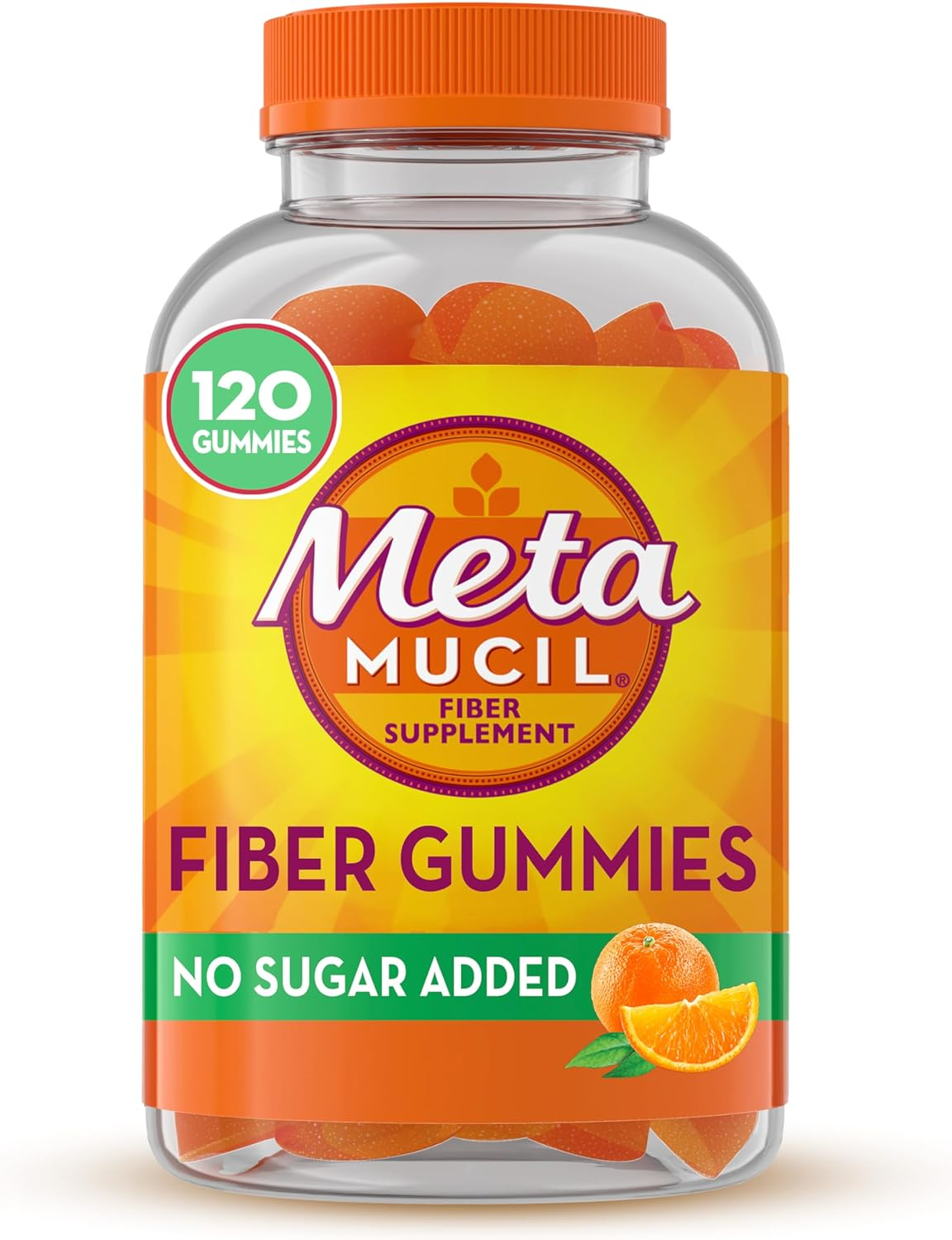 Metamucil Fiber Supplement Gummies, Sugar Free Orange Flavor, 5G Prebiotic Plant Based Fiber Blend, 120 Count image number 4