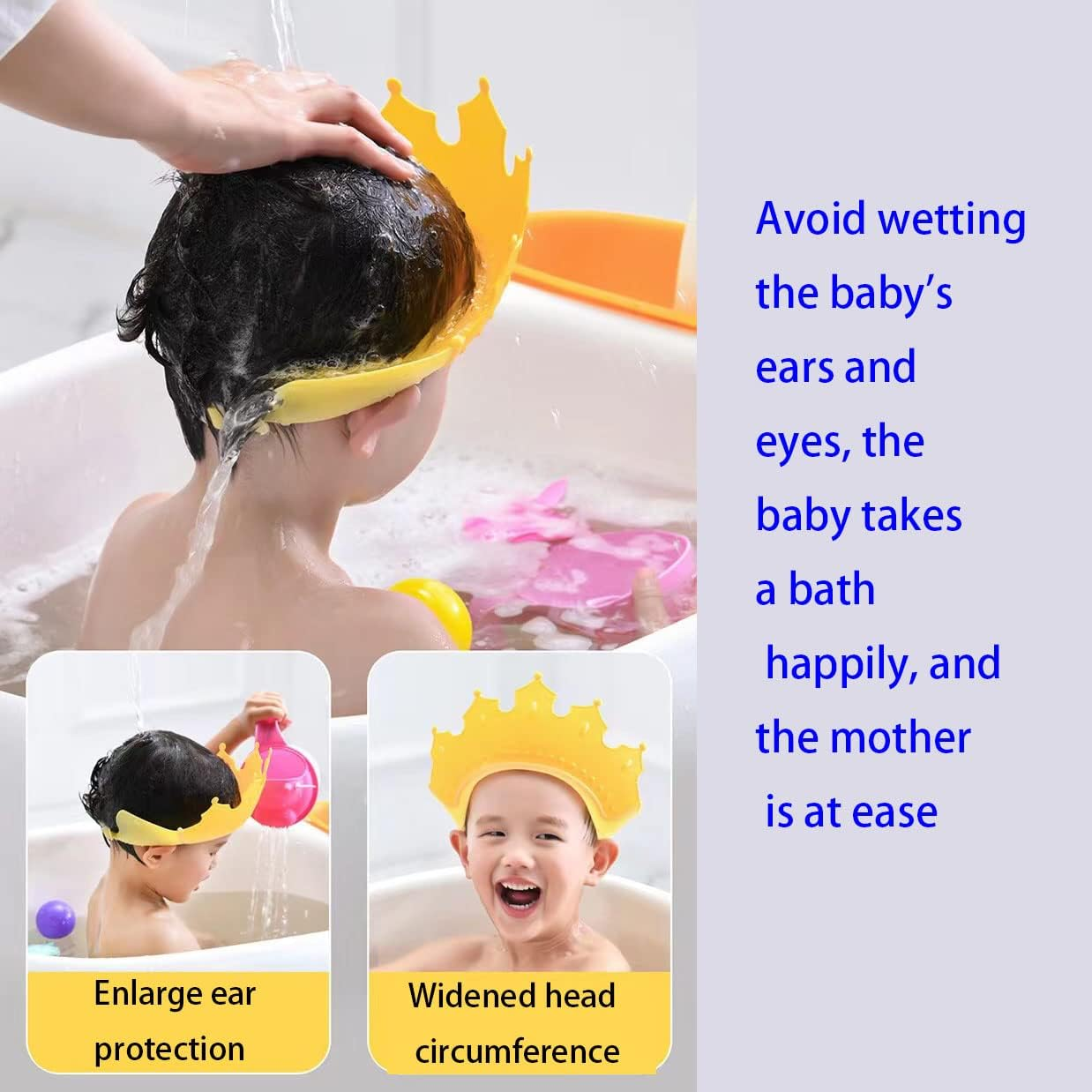 Baby Shampoo Artifact, Eye Protection, Ear Protection, Soft Gel Shampoo Cap, Baby Shower Cap, Child Waterproof Bath Shampoo Cap image number 3