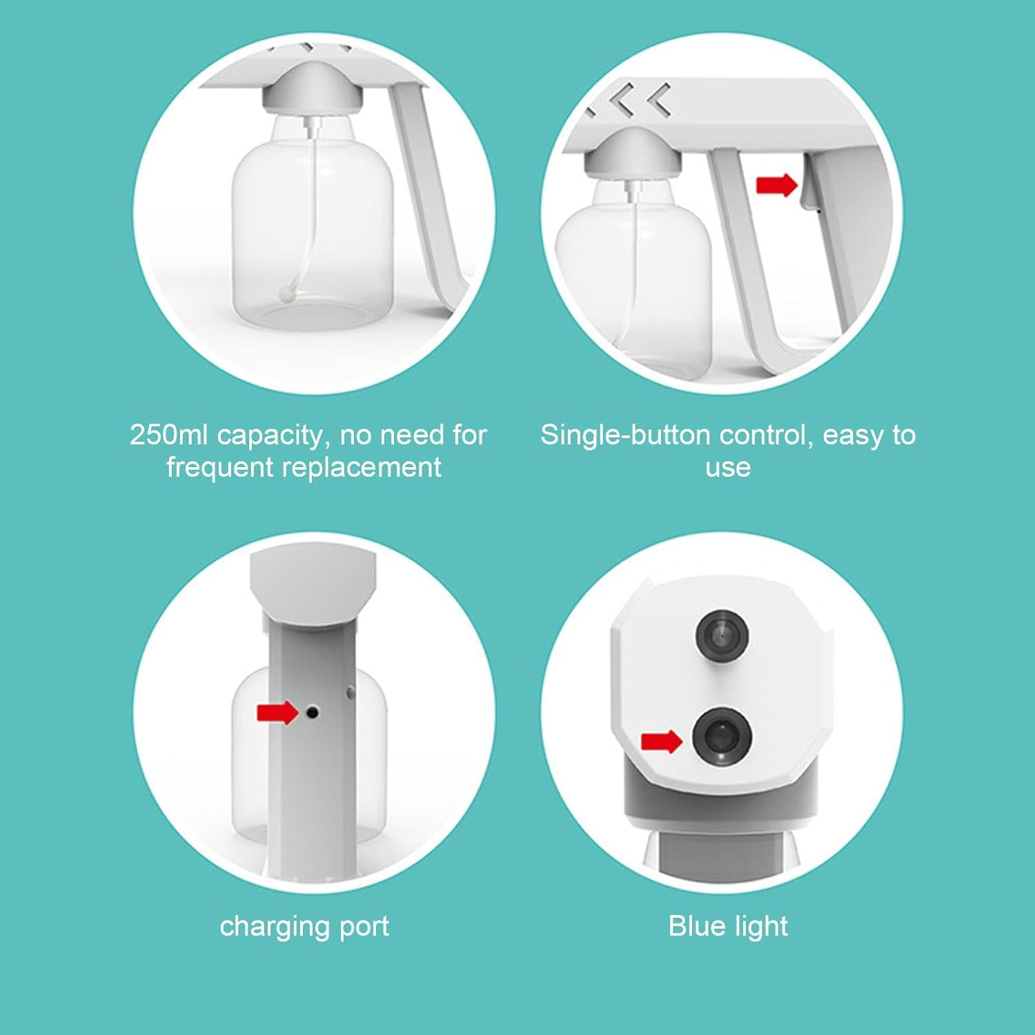 Atomizer for Home Atomizer, Atomizer Bottle - Cordless Spray Bottle Atomizer Handheld | Blue Light Clean Sprayer for Father Study Home and Car Cleaning Bedroom, HUS