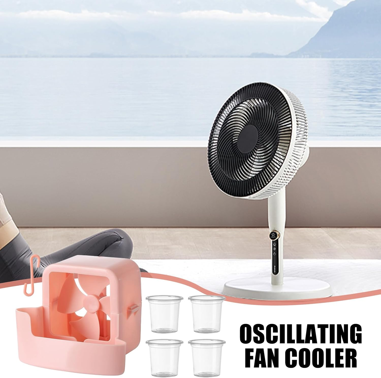 Fan Mist Cooling Adapter,Fan Cool Breeze Clip - Portable Hangable Ice Box Attachment Accessories Cooler for Festival Terrace Alley Balcony image number 1