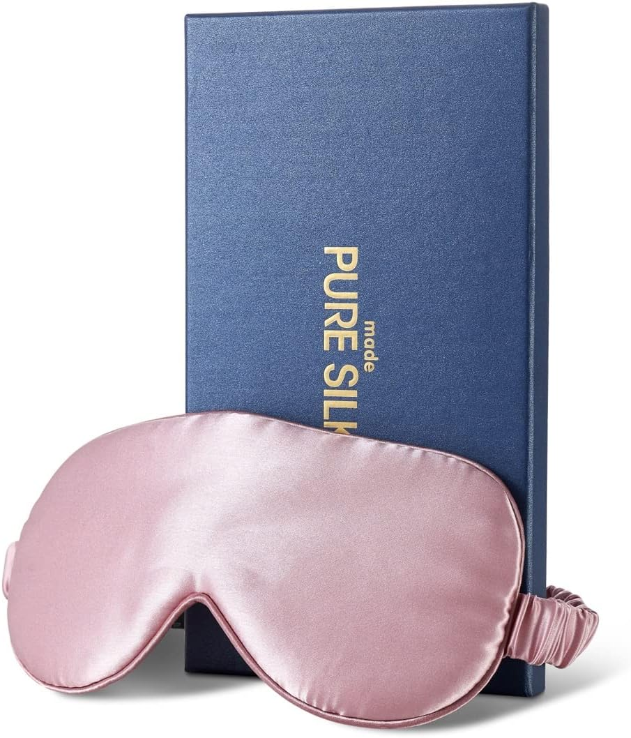 Eye Mask,100% Mulberry High-End Pure Silk Sleep Mask with Gift Box, H HOME-MART Luxuriously Padded Silk Eye Sleeping Mask Silk Eye Mask Comfortable Soft Silk Sleep Masks for Men Women Traveling image number 4