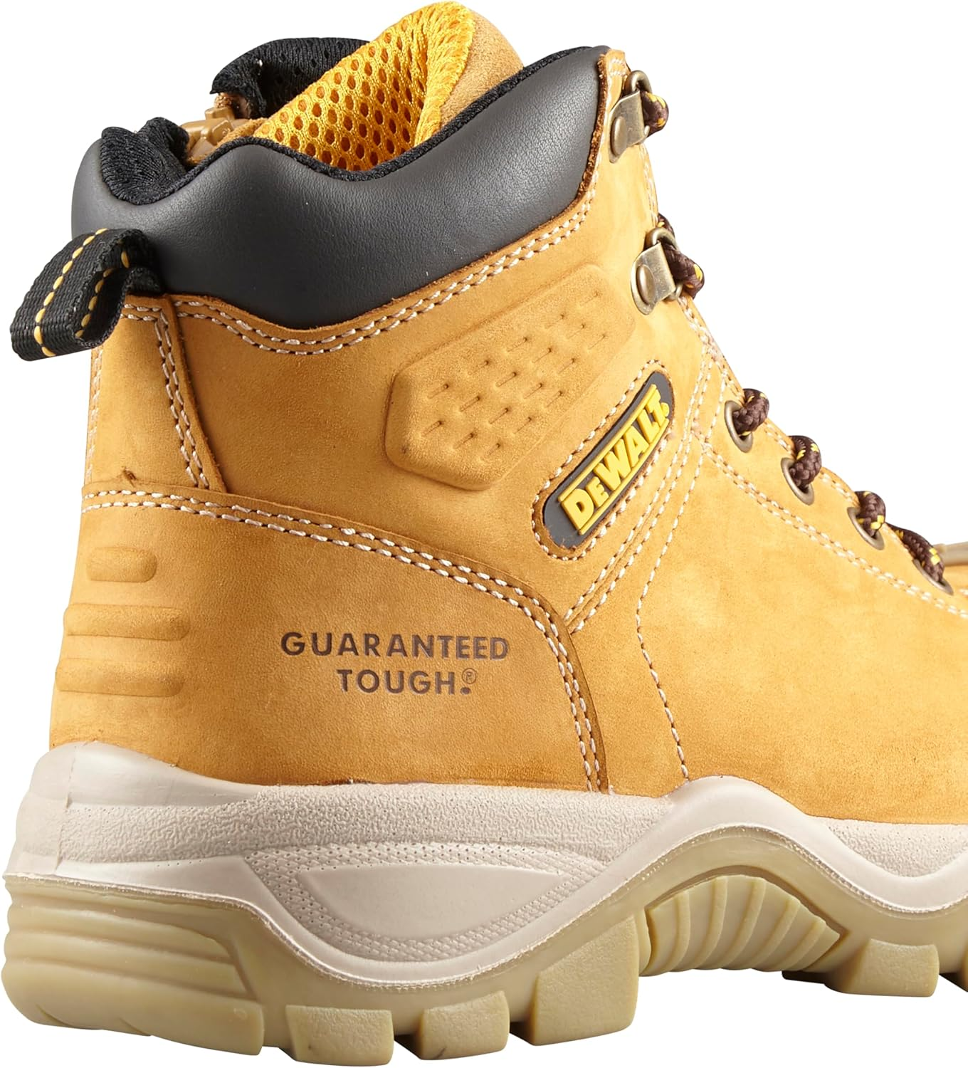 Dewalt Ashton Pro Mens Safety Boots - Full Grain Nubuck Leather Desert Steel Toe Boots with Side Zip and Anti-Slip Outsole - Non Slip Ankle Work Boots