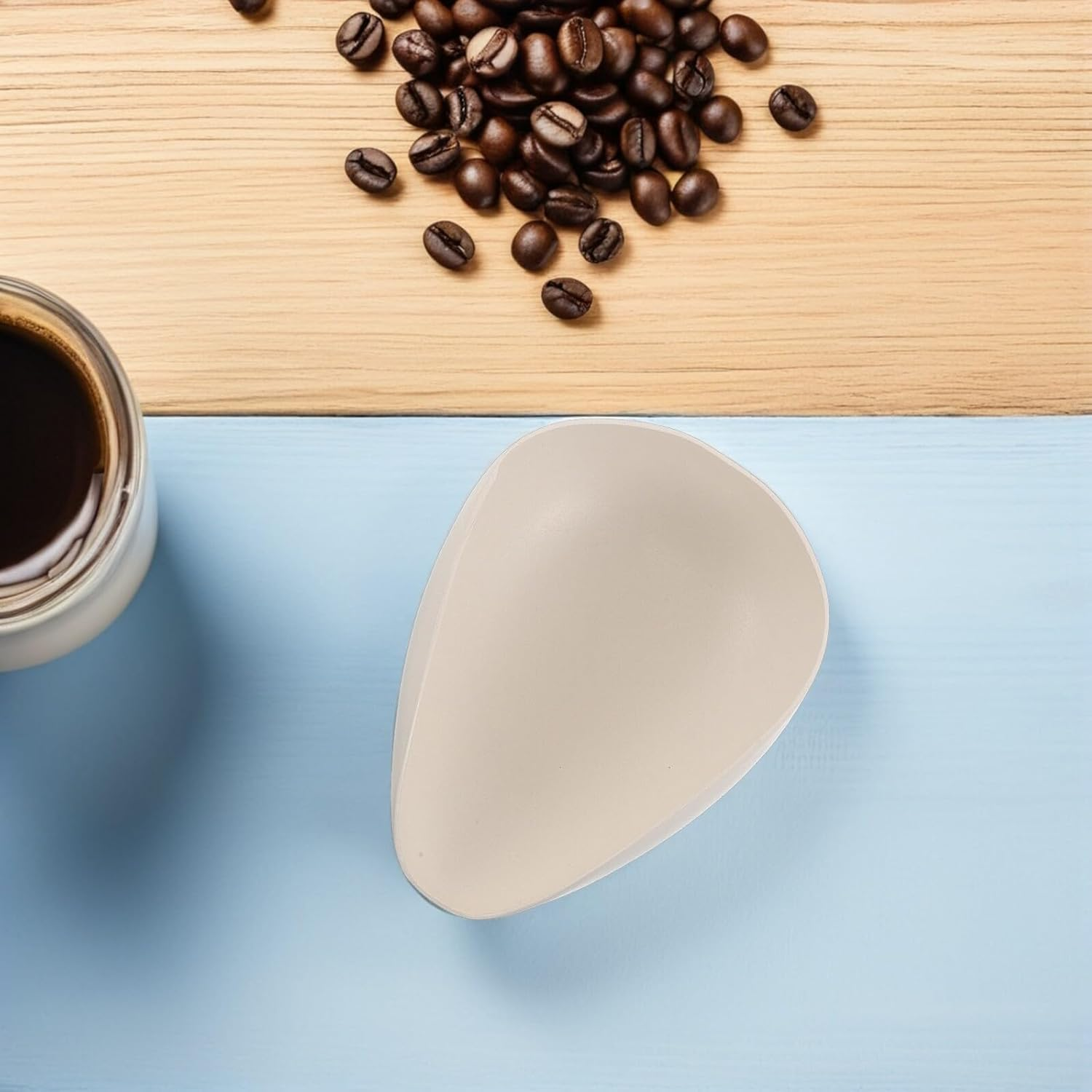 OFFSCH Stainless Steel Coffee Bean Dosing Tray White 40G Capacity Coffee Weighing Pan Portable Suitable for Chinese Tea and Kitchen Measurement image number 2