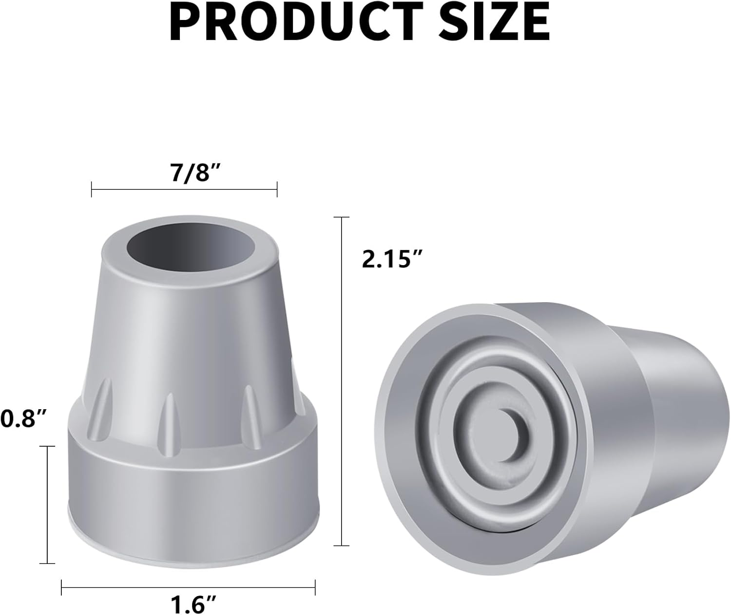 Crutch Tips, 4-Pack 7/8 Inch Upgrade Heavy Duty Rubber Crutch Accessories Replacement Rubber Cane Tips