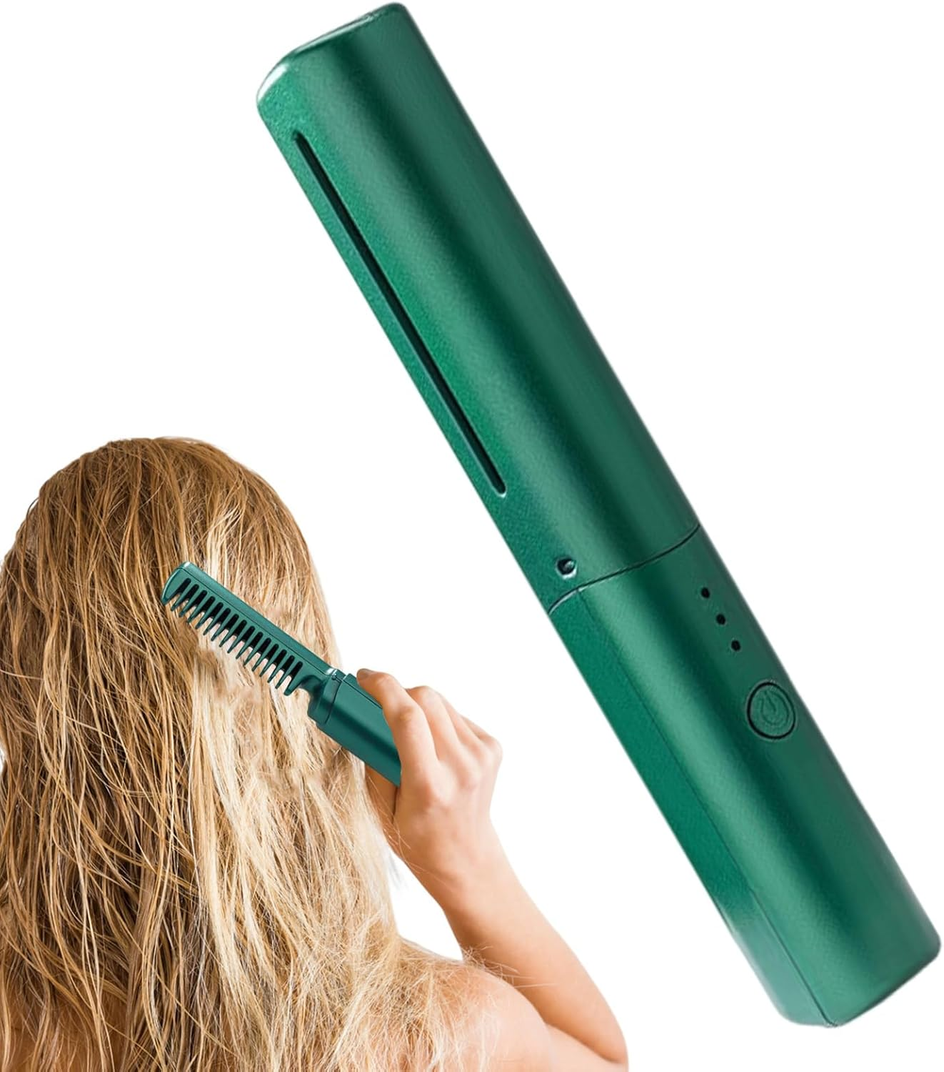 Portable Hair Straightener - Rechargeable Straightening Comb, Cordless Styling Brush | Compact Heated Flat Comb with Curling Function, Lightweight USB Charging Hair Tool with Portable Design for Women